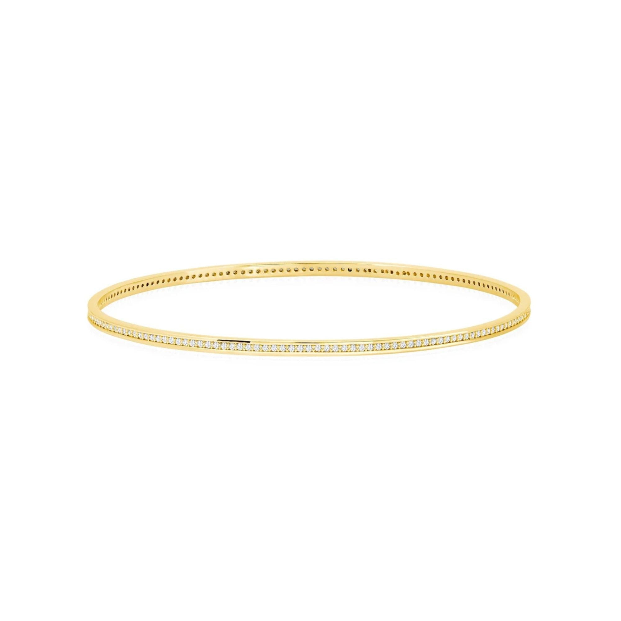 Pave Circle Bangle In 18kt Yellow Gold - CRISLU