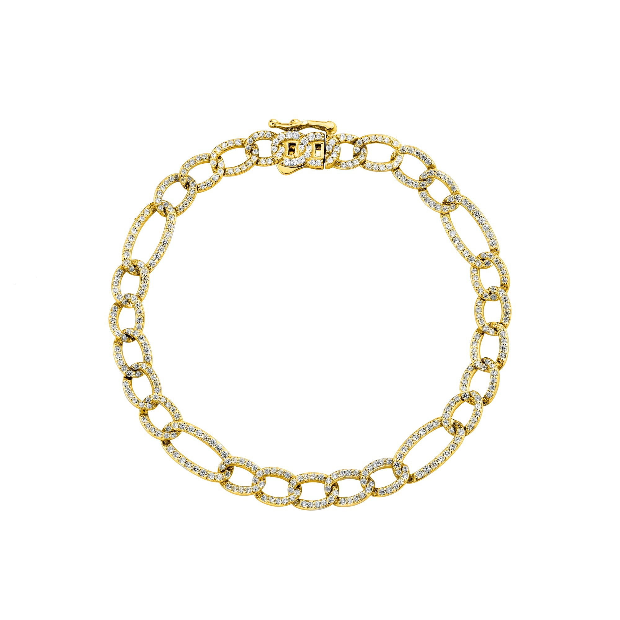 Pave Figaro Bracelet Finished in Gold - CRISLU