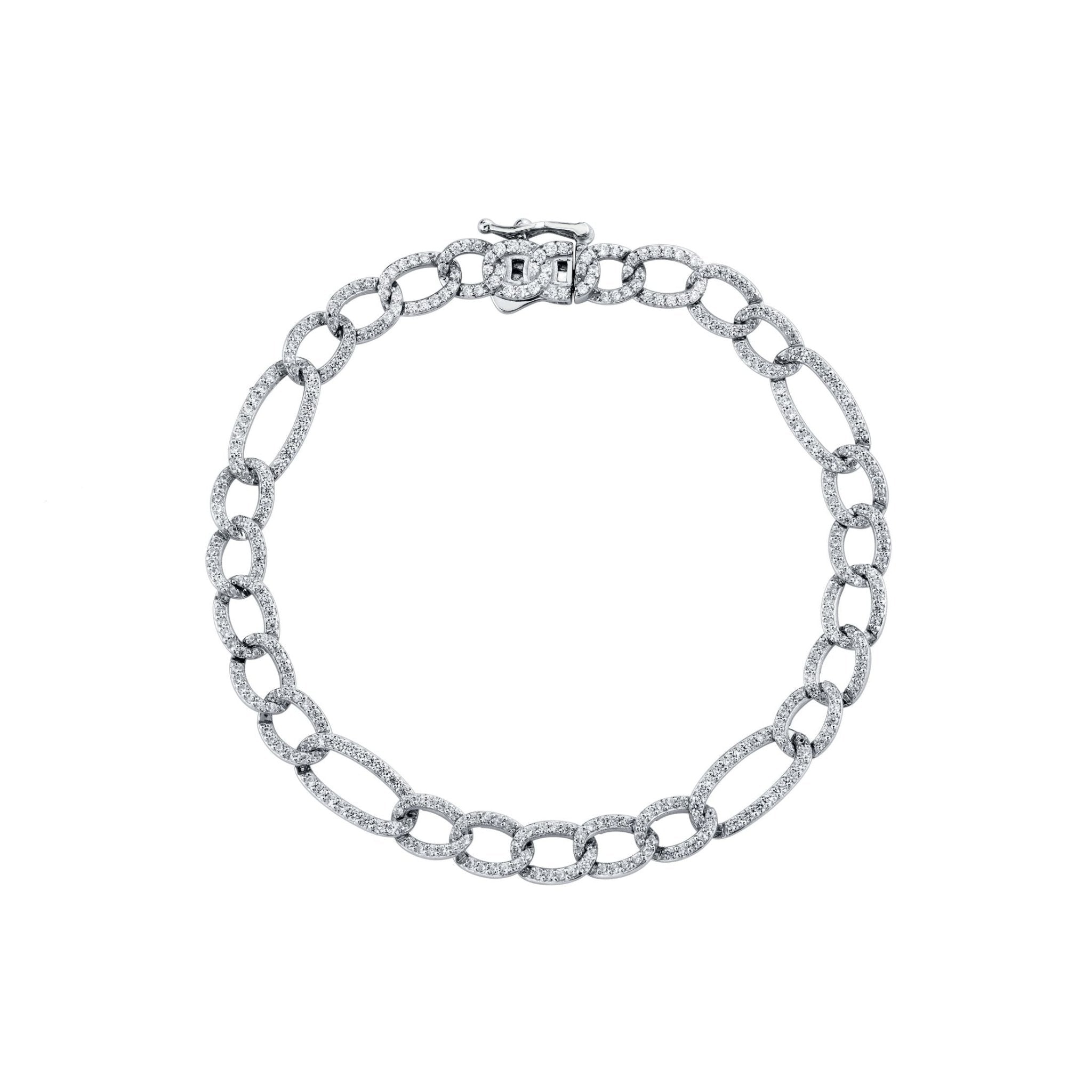 Pave Figaro Bracelet Finished in Platinum - CRISLU