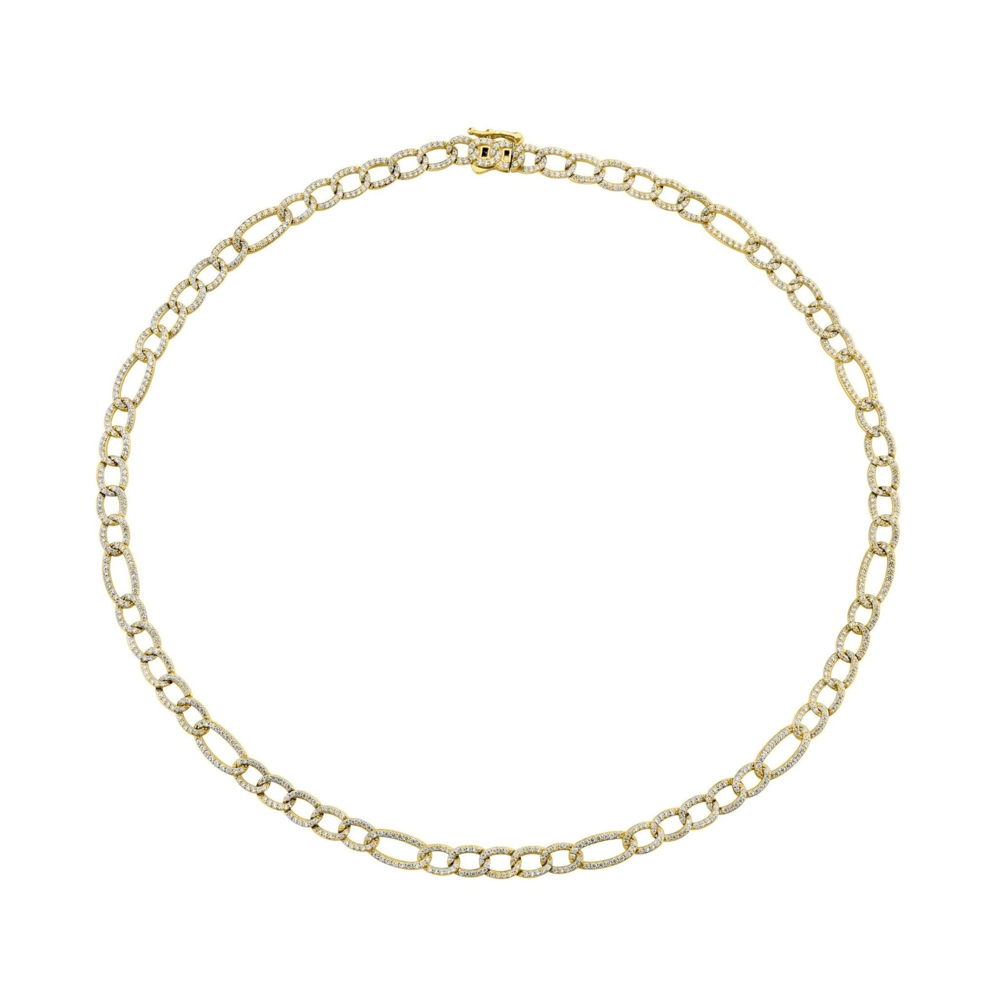 Pave Figaro Necklace Finished in Gold - CRISLU