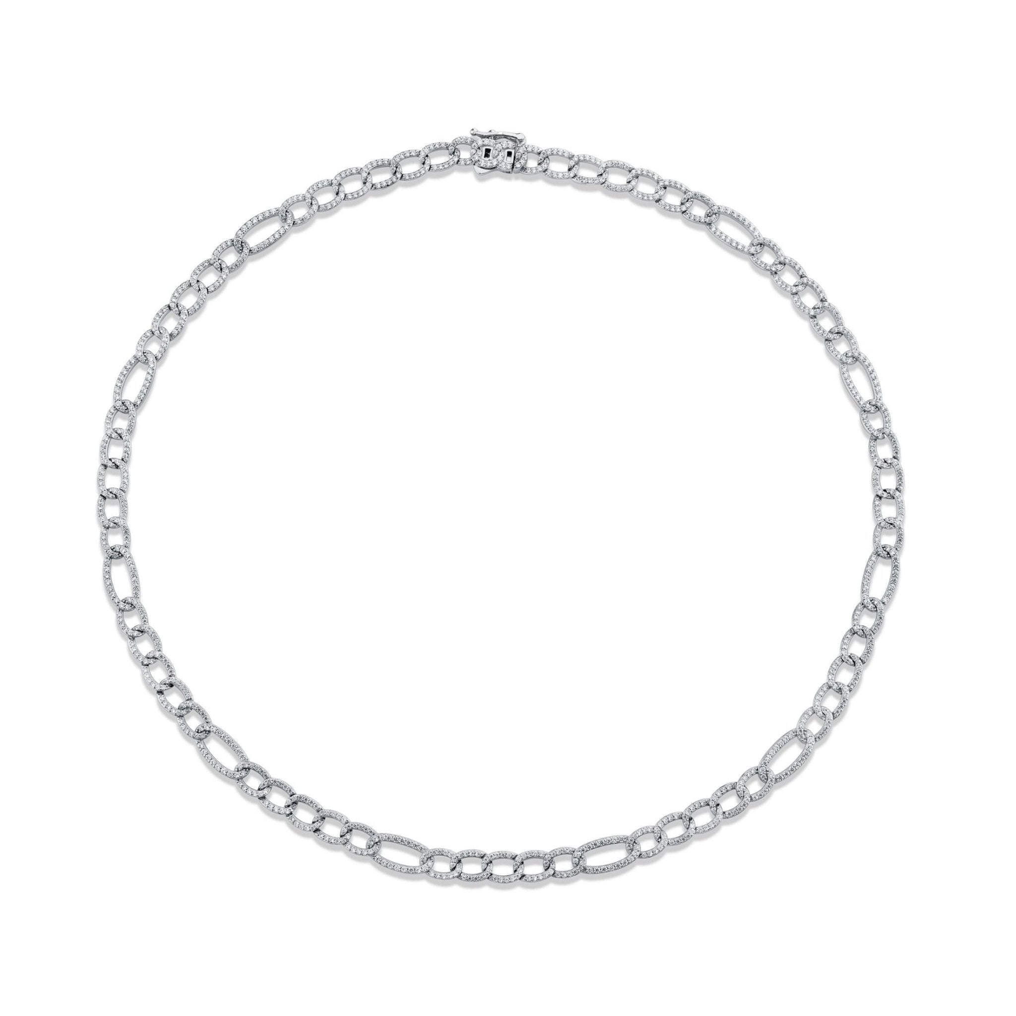 Pave Figaro Necklace Finished in Platinum - CRISLU