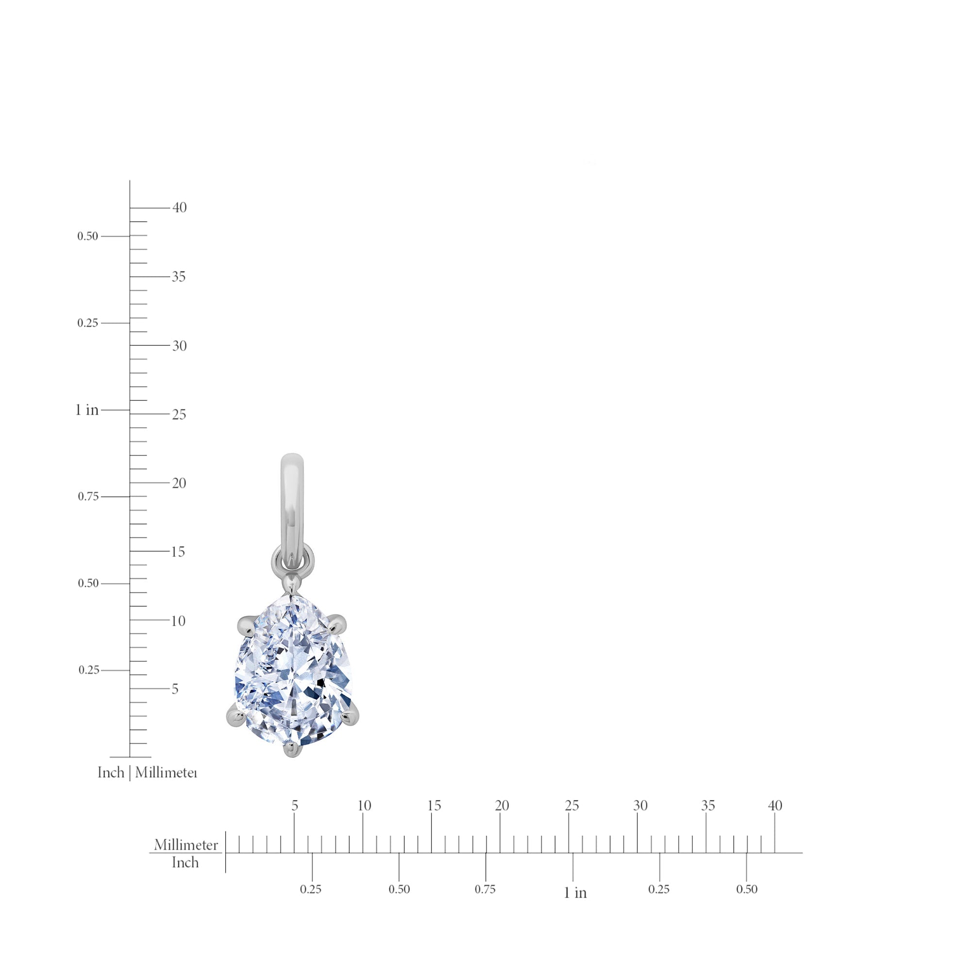 Pear Charm in Platinum - CRISLU