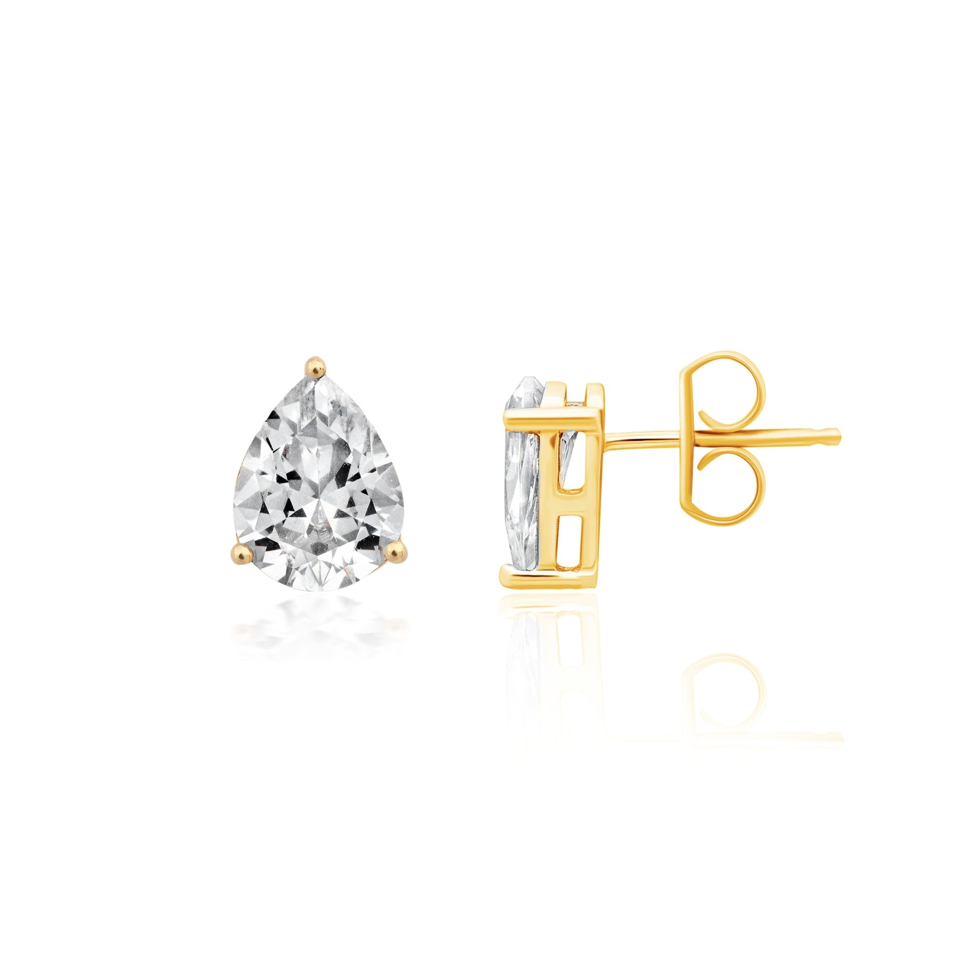 Pear Cut Solitaire Post Earrings - CRISLU