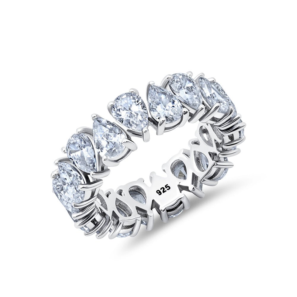 Pear Cut Up And Down Eternity Ring