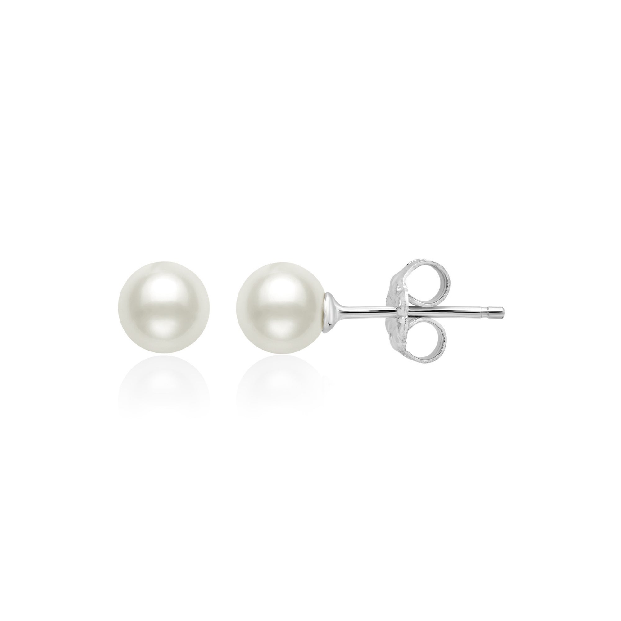 Pearl Earrings Finished in Platinum - CRISLU