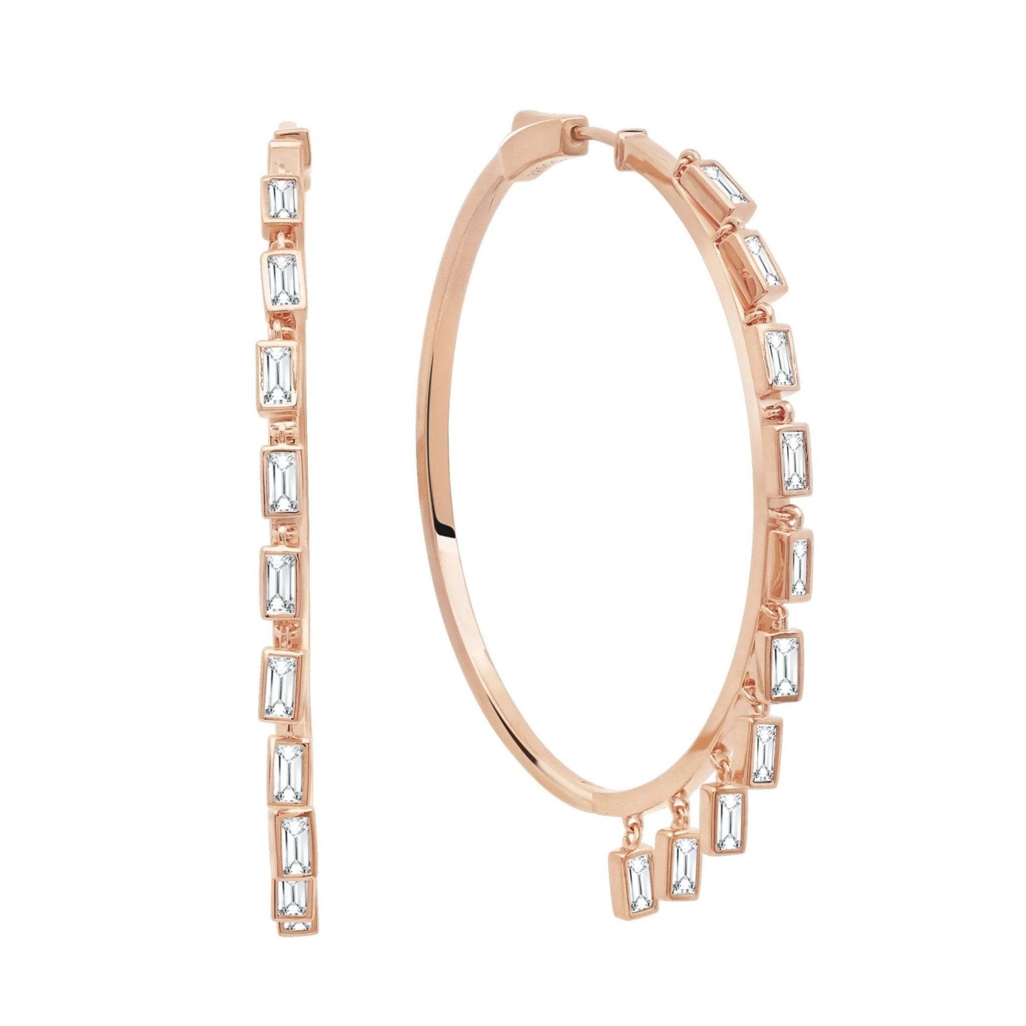 Prism Hoop Earrings Finished in 18kt Rose Gold - CRISLU