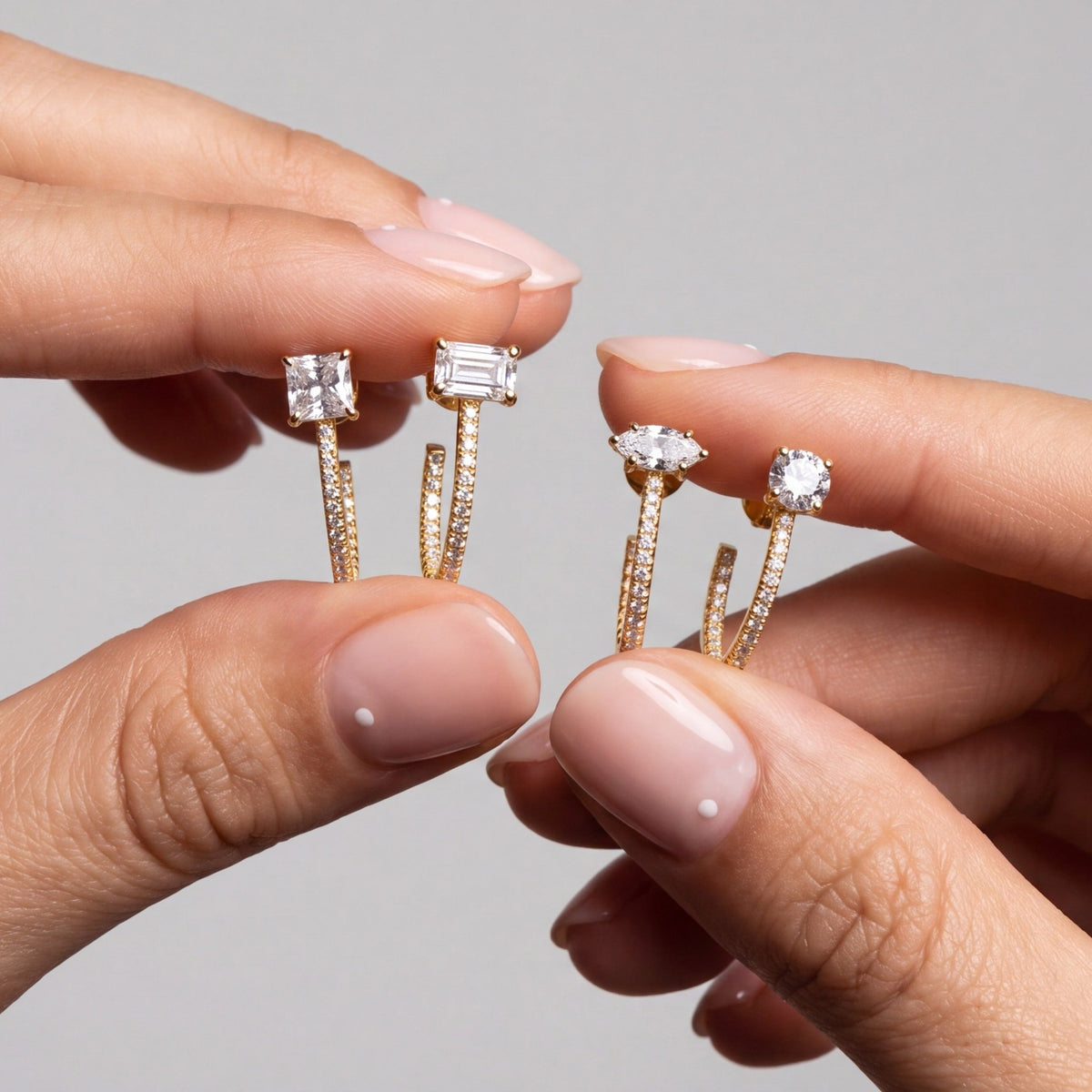 Promise Brilliant Cut Half Huggie Earrings - CRISLU