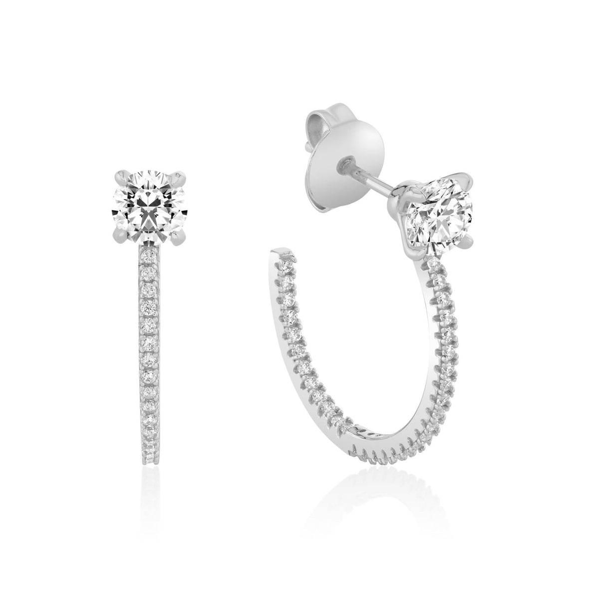 Promise Brilliant Cut Half Huggie Earrings - CRISLU