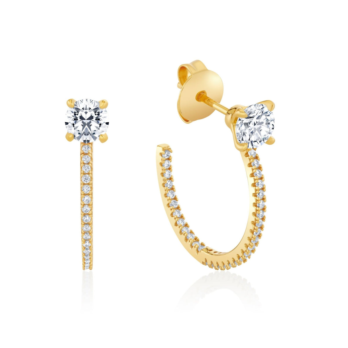 Promise Brilliant Cut Half Huggie Earrings - CRISLU