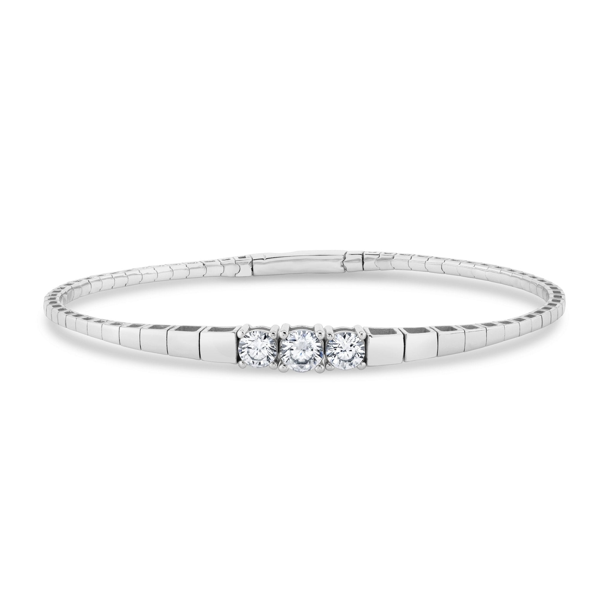 Pure Flex Graduated Bracelet Finished in Platinum - CRISLU