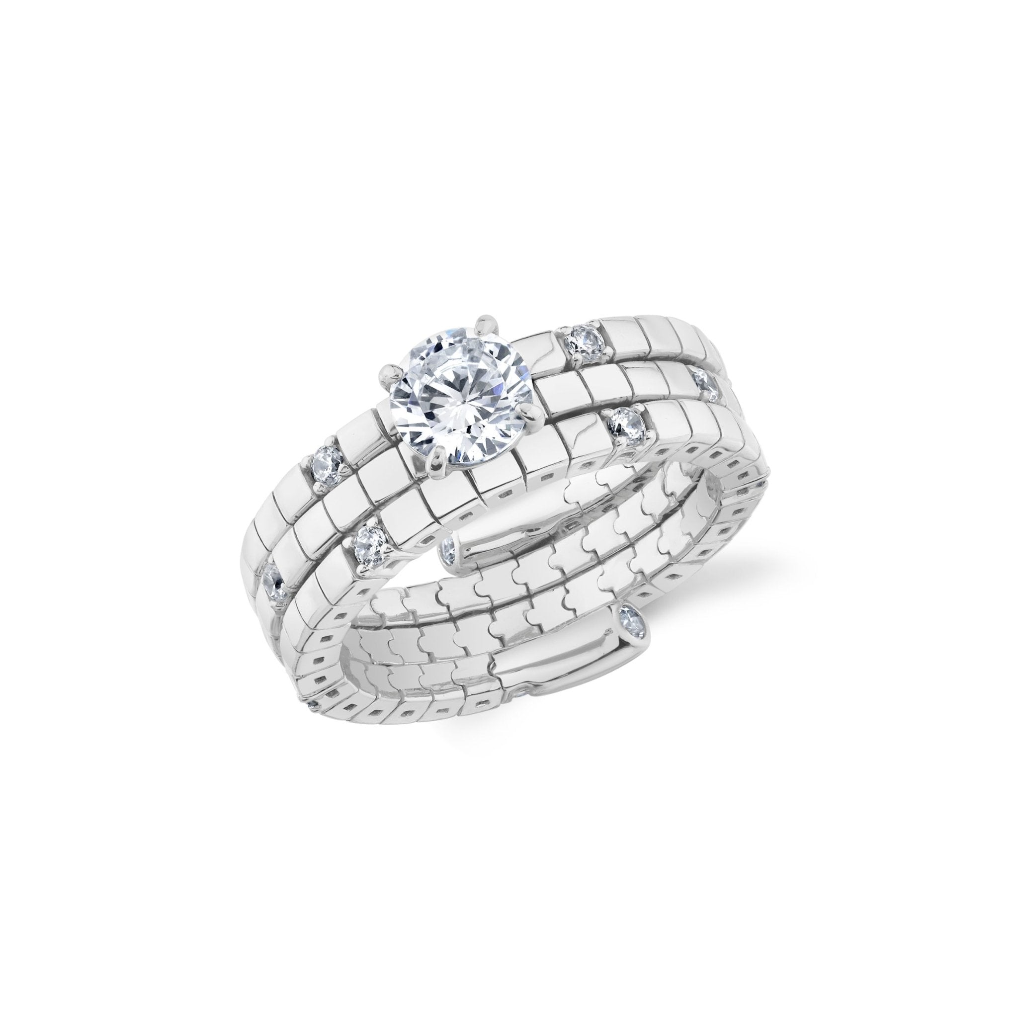 Pure Flex Solitaire Ring Finished in Platinum - CRISLU