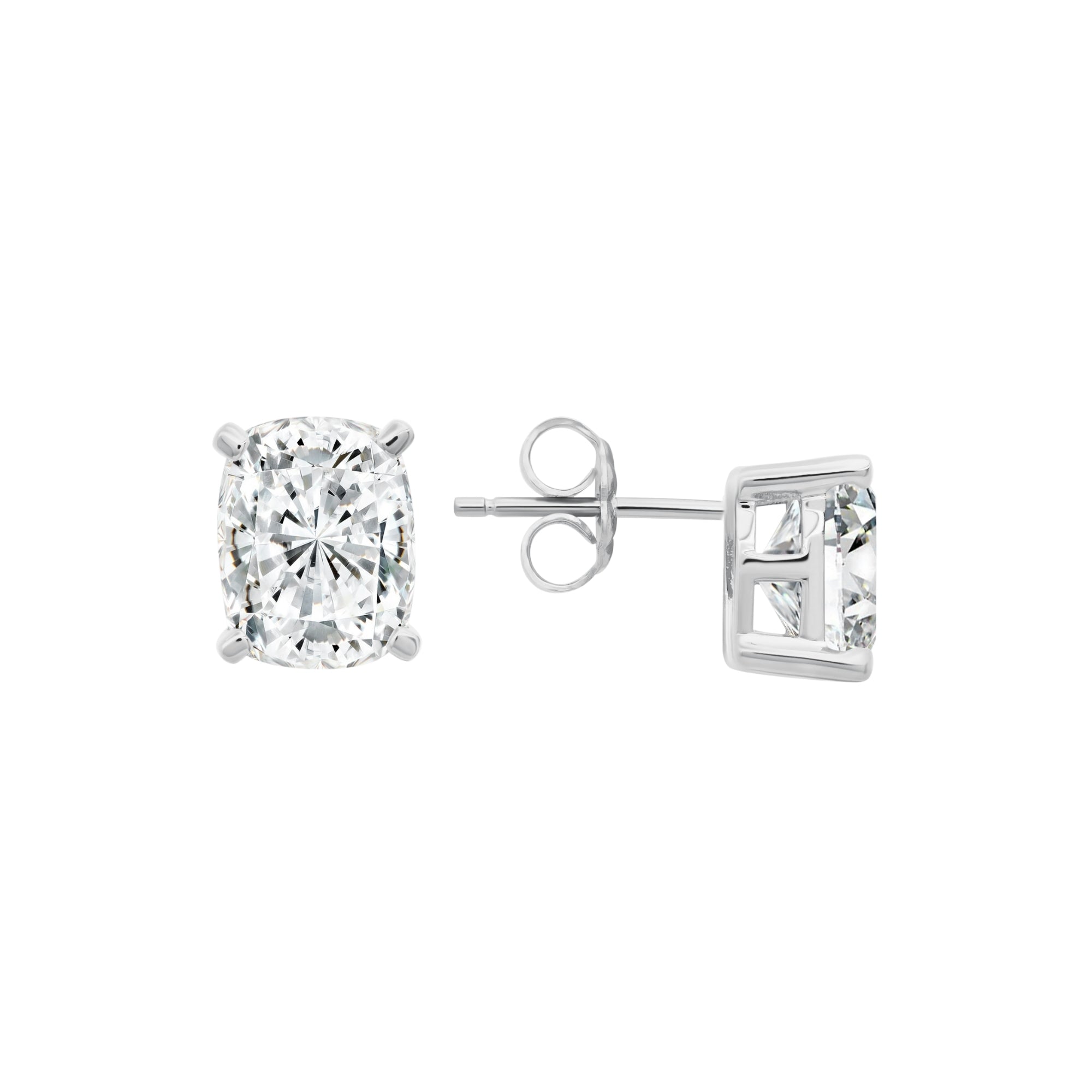 Radiant Cushion Cut Earrings Finished in Platinum - CRISLU