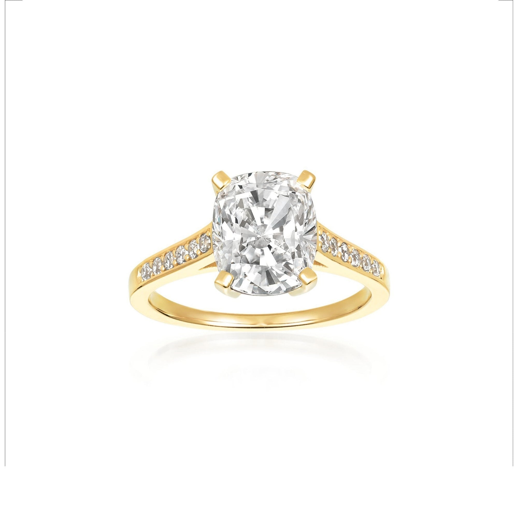 Radiant Cushion Cut Ring Finished in Gold - CRISLU