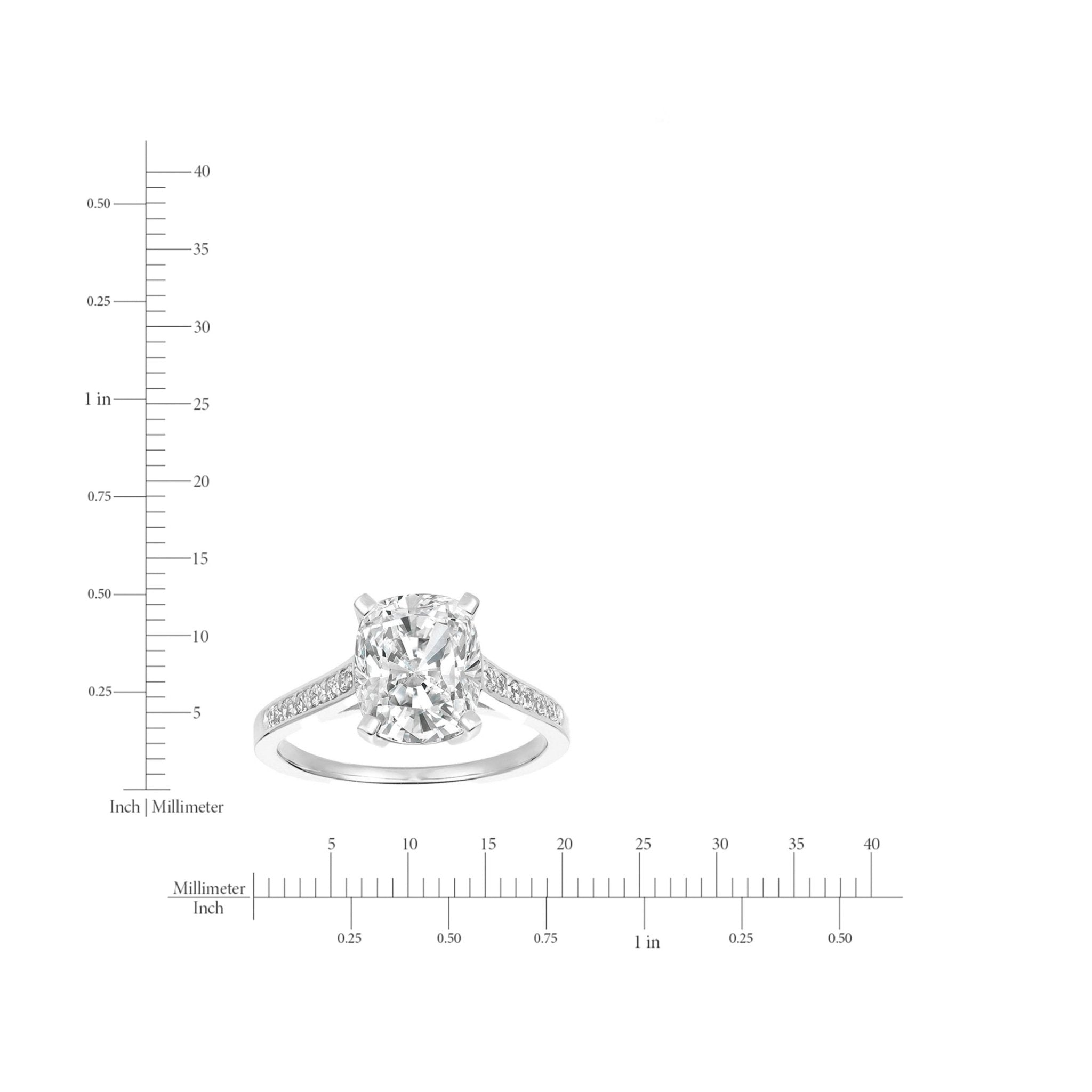 Radiant Cushion Cut Ring Finished in Platinum - CRISLU