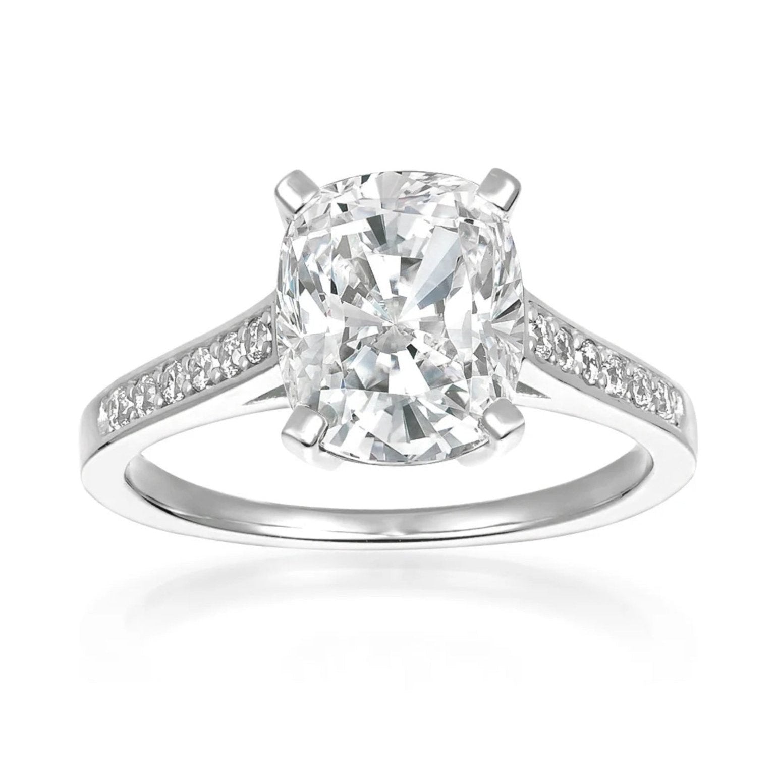 Radiant Cushion Cut Ring in Platinum - CRISLU