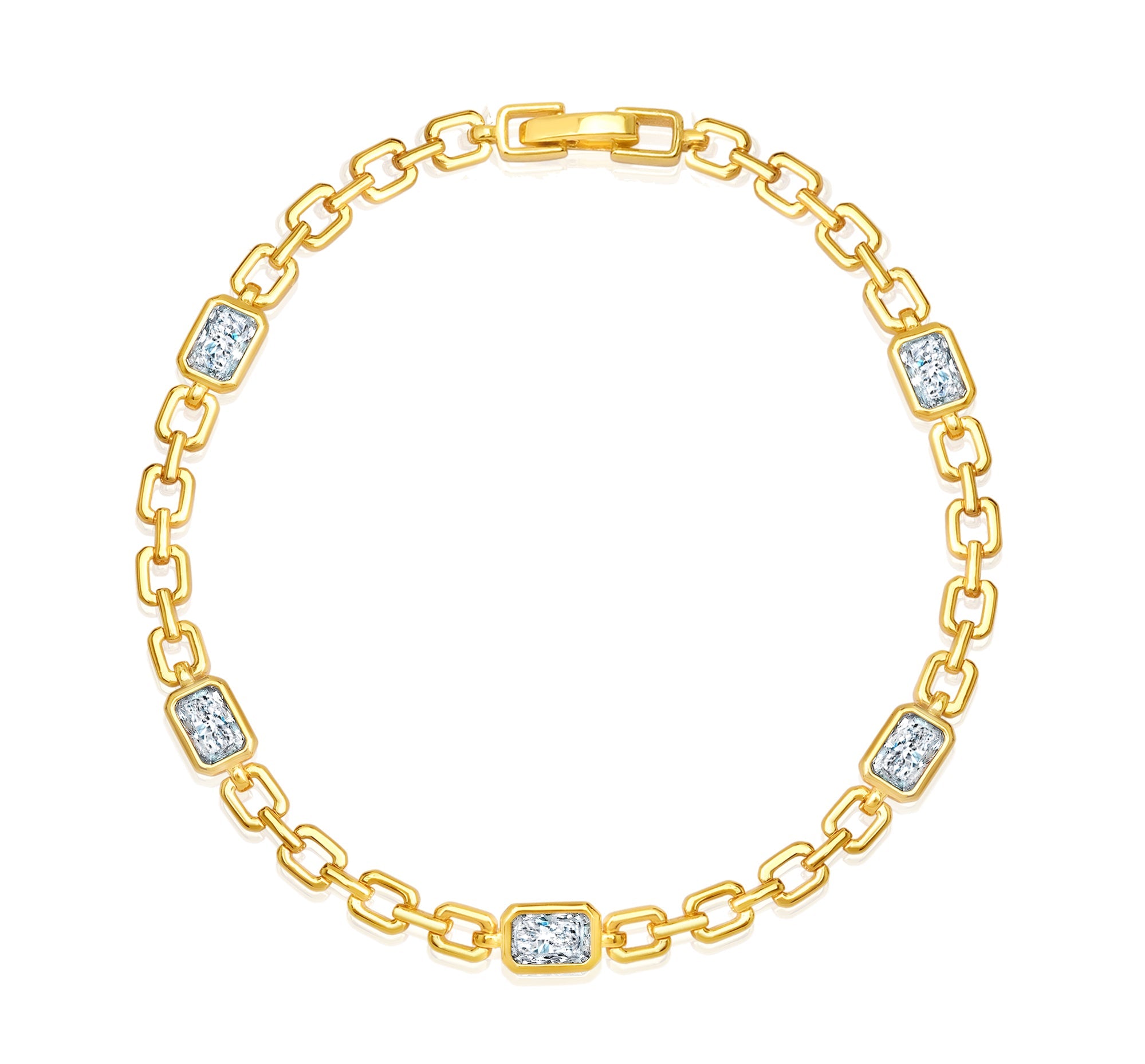Radiant Link Bracelet in Gold - CRISLU