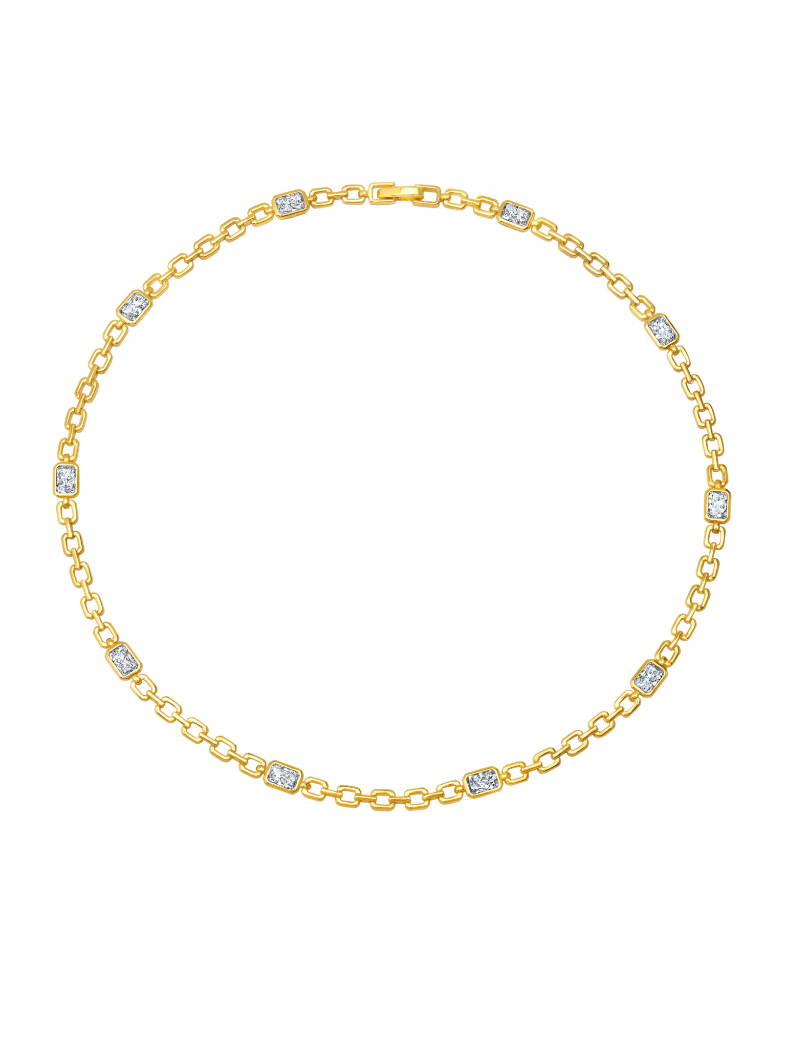Radiant Link Necklace in Gold - CRISLU