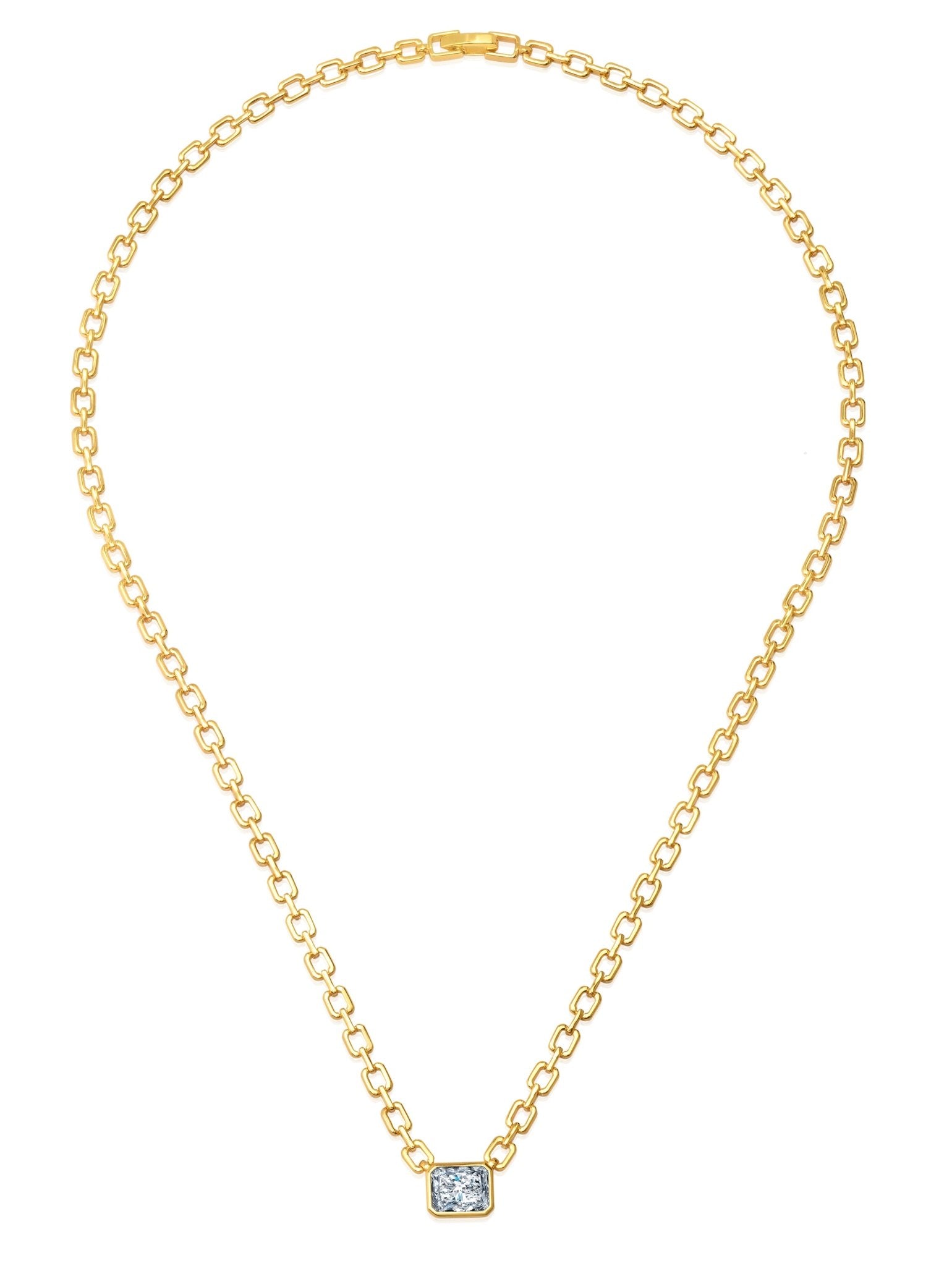 Radiant Link Pendant Necklace in Gold - CRISLU