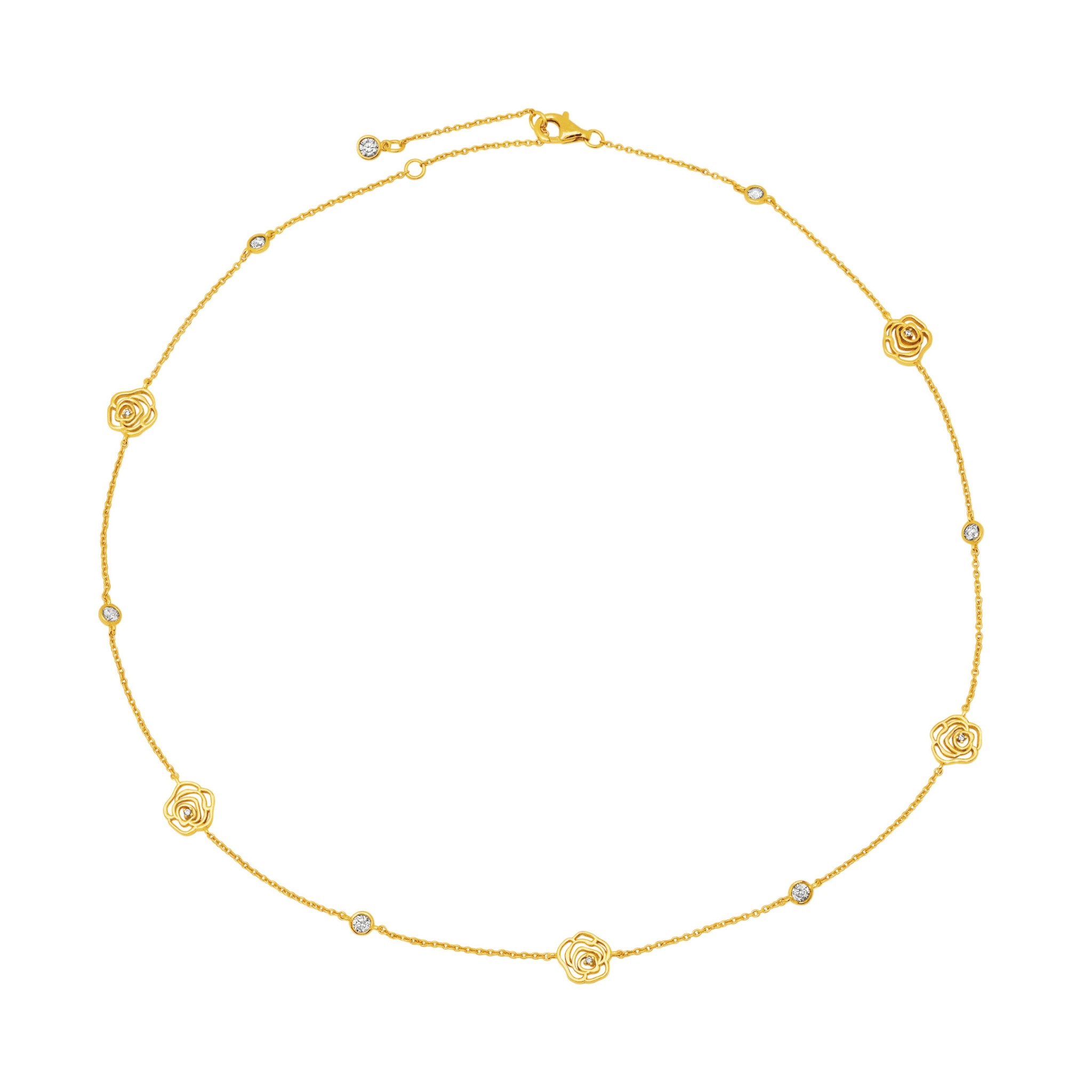 Rosy 18" Station Necklace in Gold - CRISLU