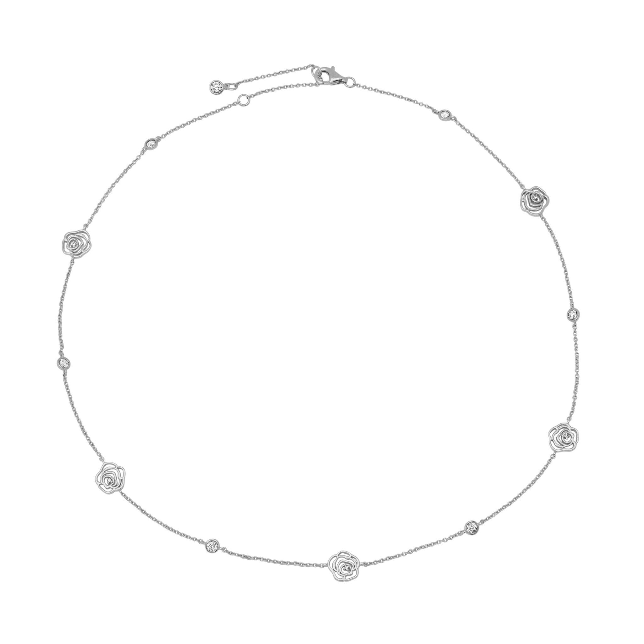 Rosy 18" Station Necklace in Platinum - CRISLU