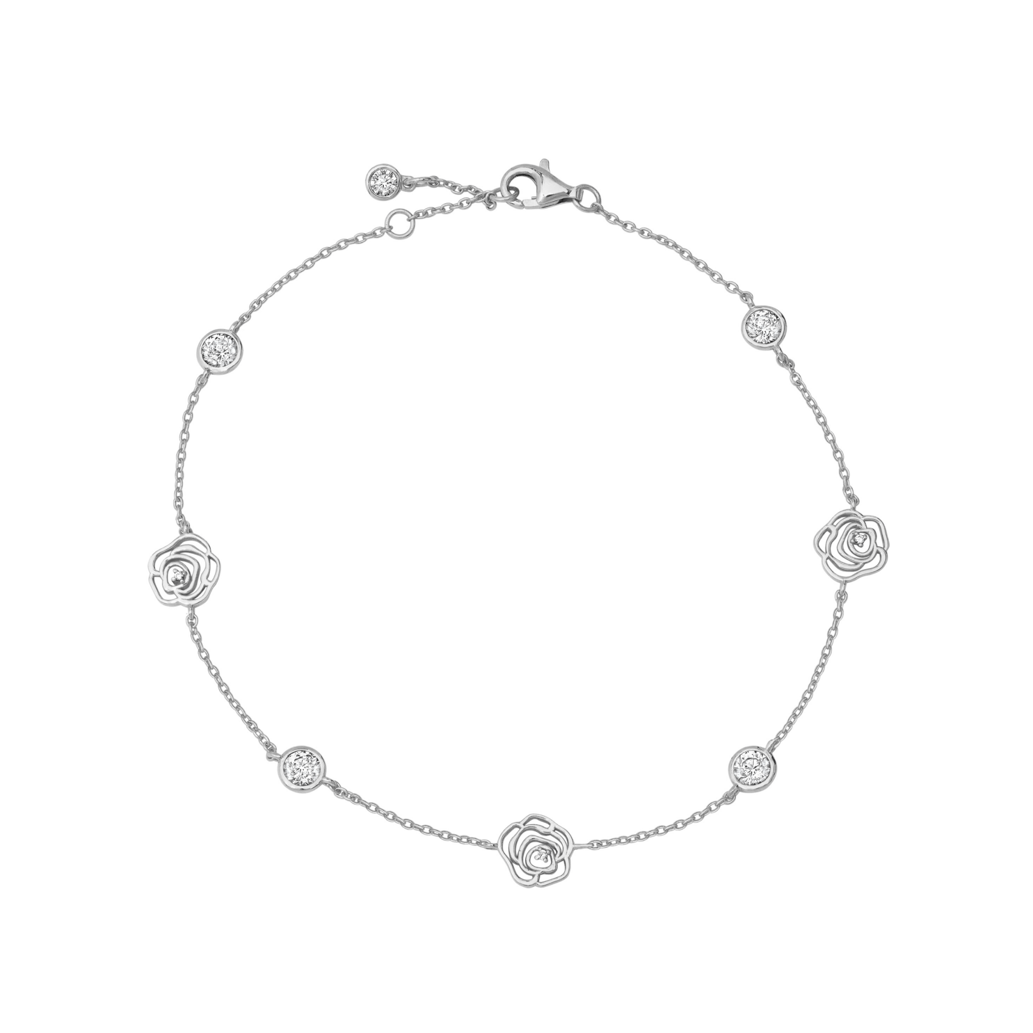 Rosy Station Anklet in Platinum - CRISLU