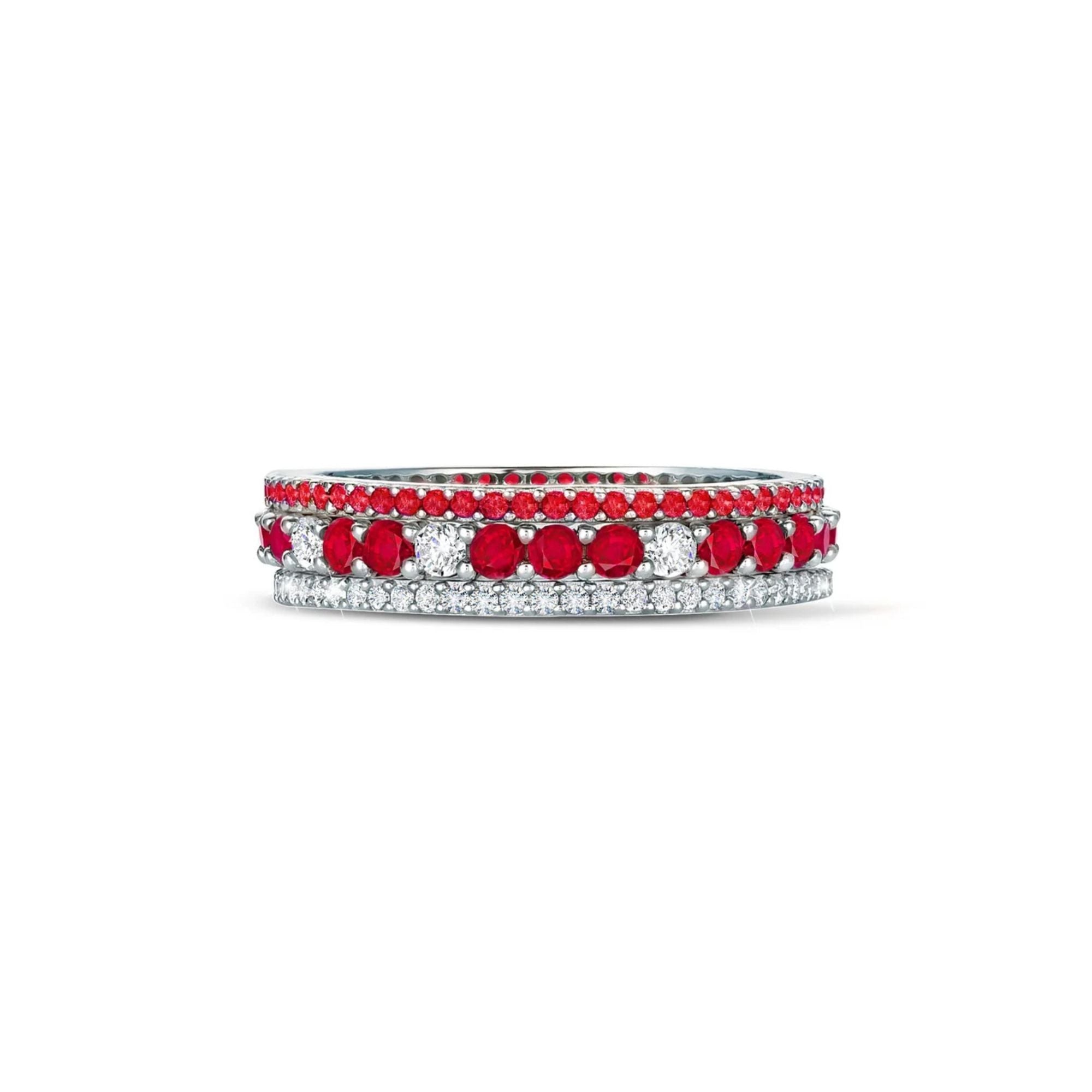 Ruby and Clear Stunning Stacks Set - CRISLU