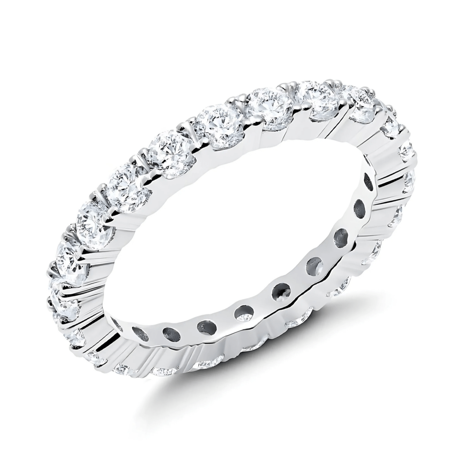 Small Brilliant Cut Eternity Band in Platinum - CRISLU