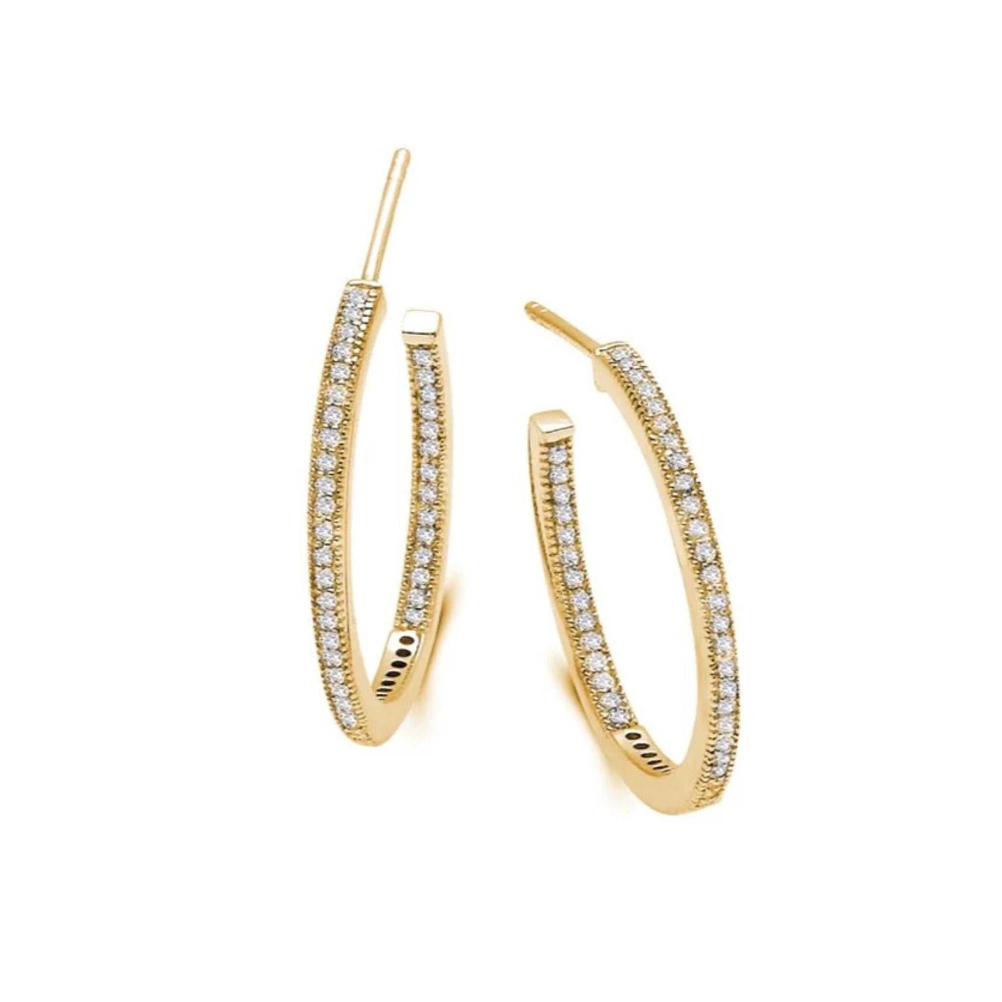Small Open Hoop Earrings in Gold - CRISLU