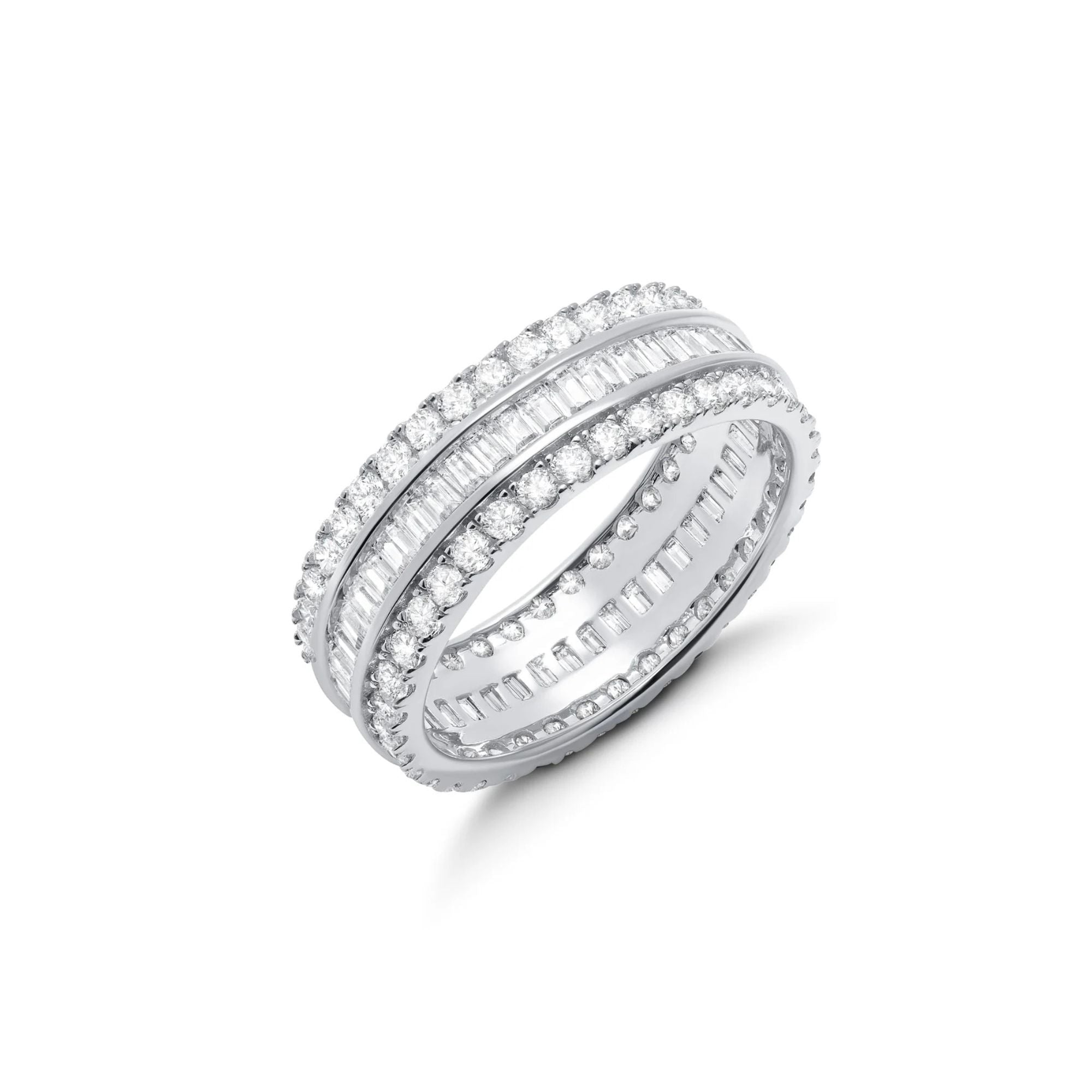 Small Parallel Baguette Ring in Platinum - CRISLU