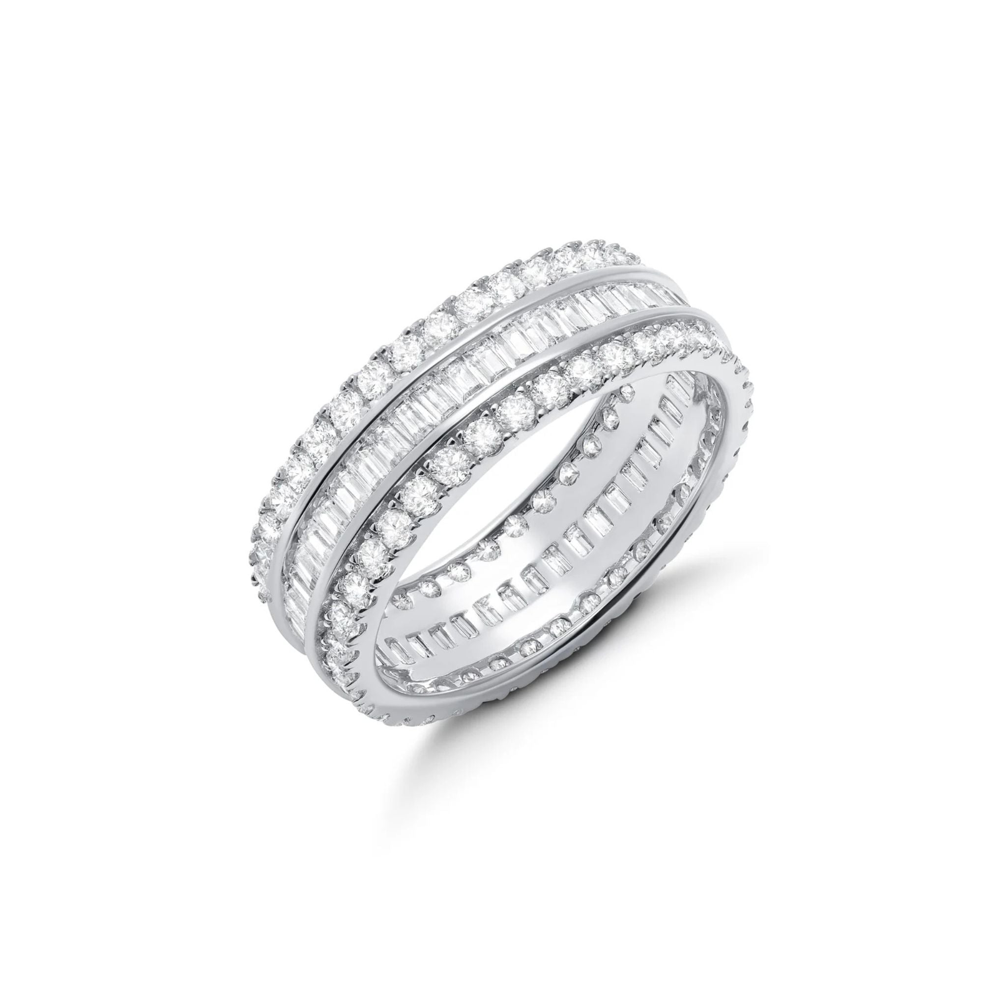 Small Parallel Baguette Ring in Platinum - CRISLU