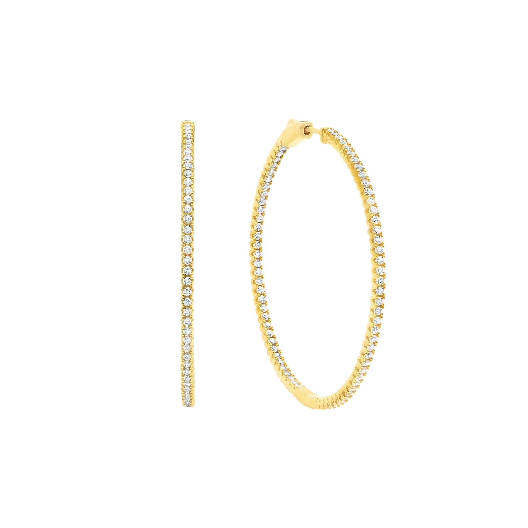 Small Pave Hoop Earrings Finished in Platinum - CRISLU