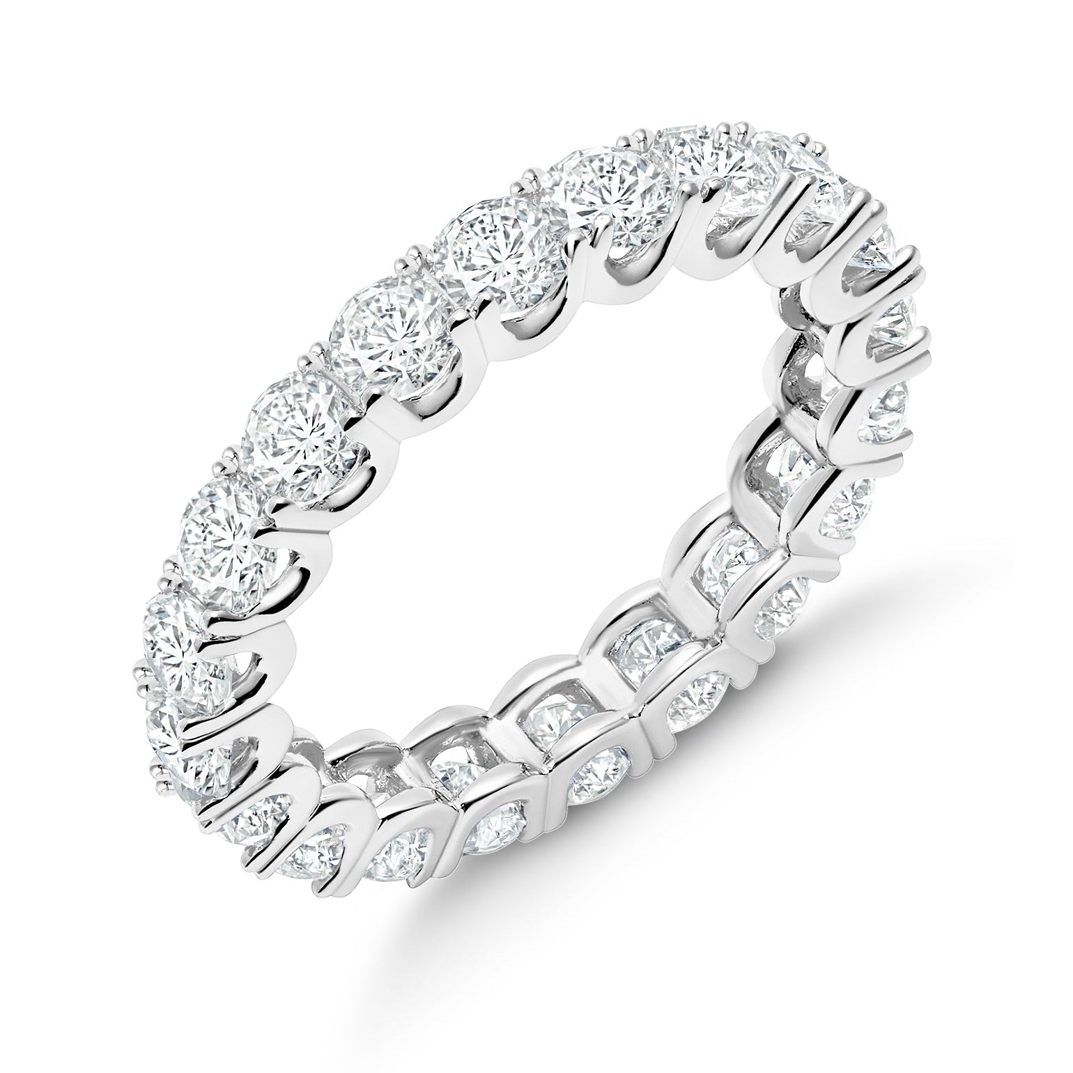 Small Round Cut Eternity Band Finished in Pure Platinum - CRISLU