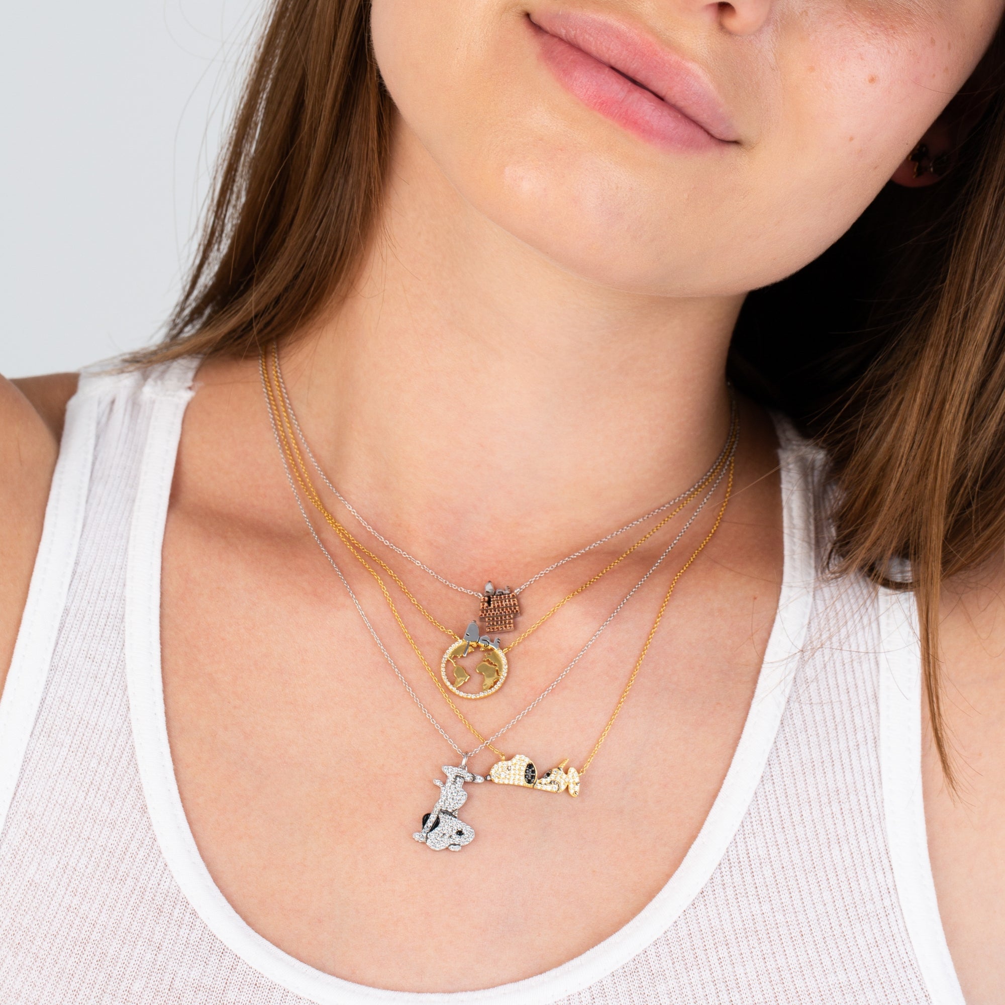 Snoopy on the World Necklace - CRISLU