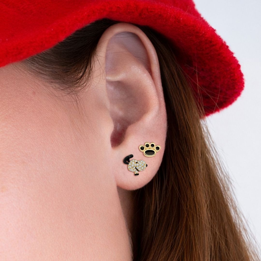 Snoopy & Paw Earrings - CRISLU