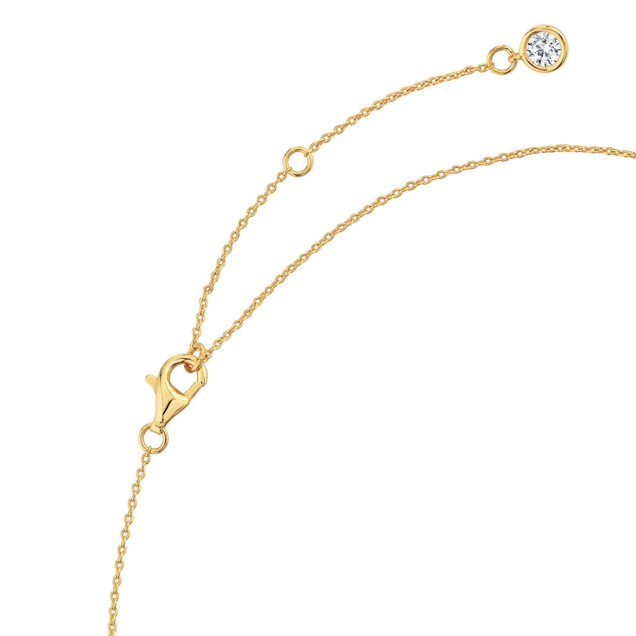Solitaire Bezel Set Pendant Finished in Gold - CRISLU