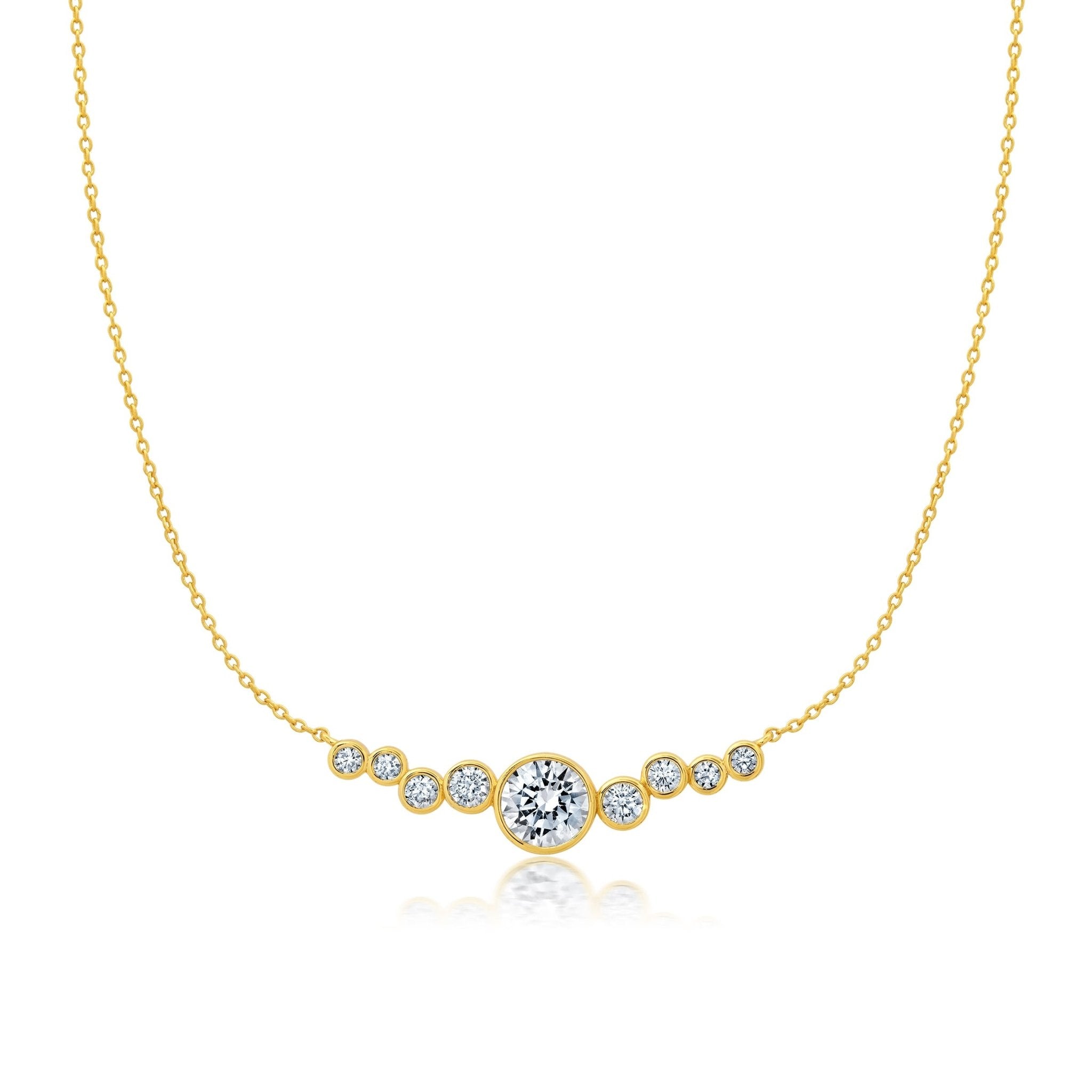 Stardust Bezel Necklace Finished in Gold - CRISLU