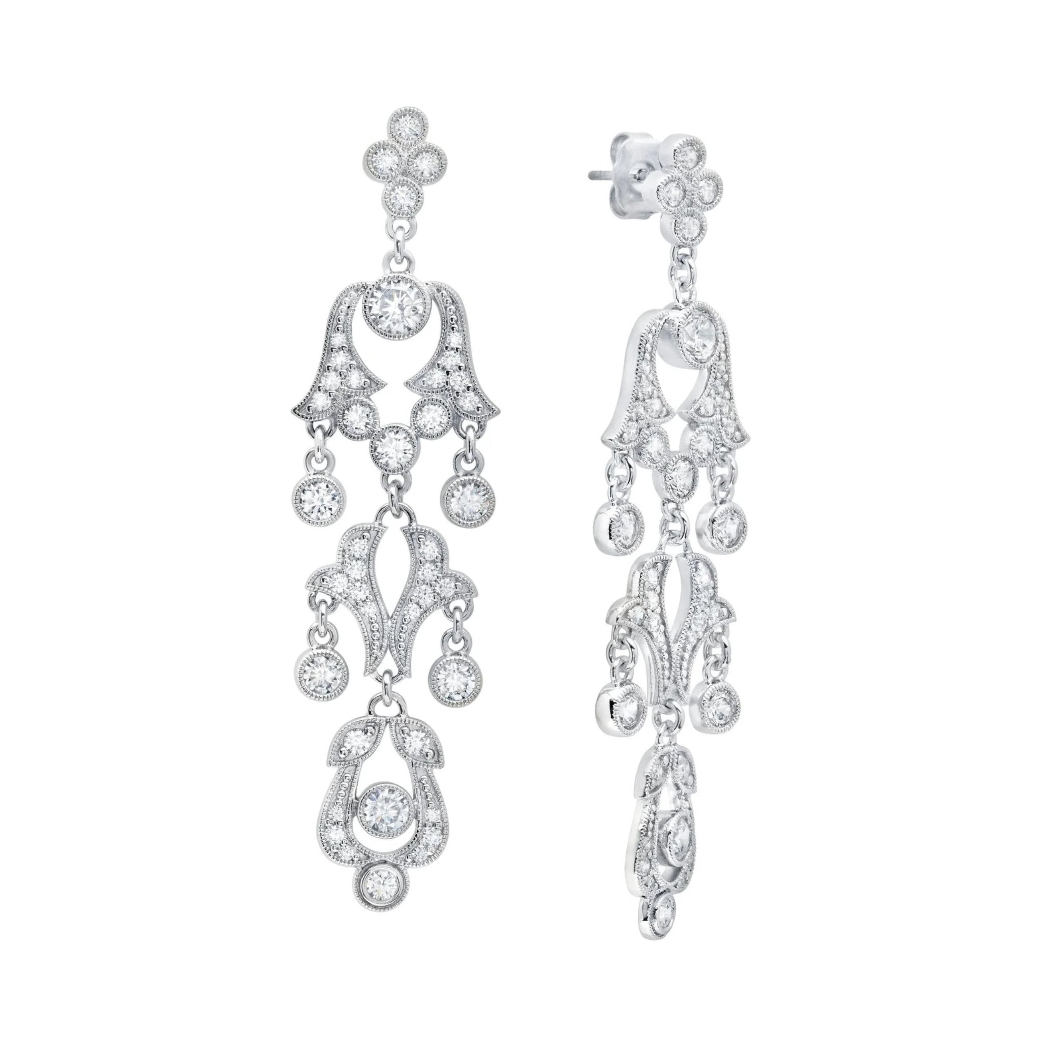 Tapered Scroll Drop Earrings - CRISLU