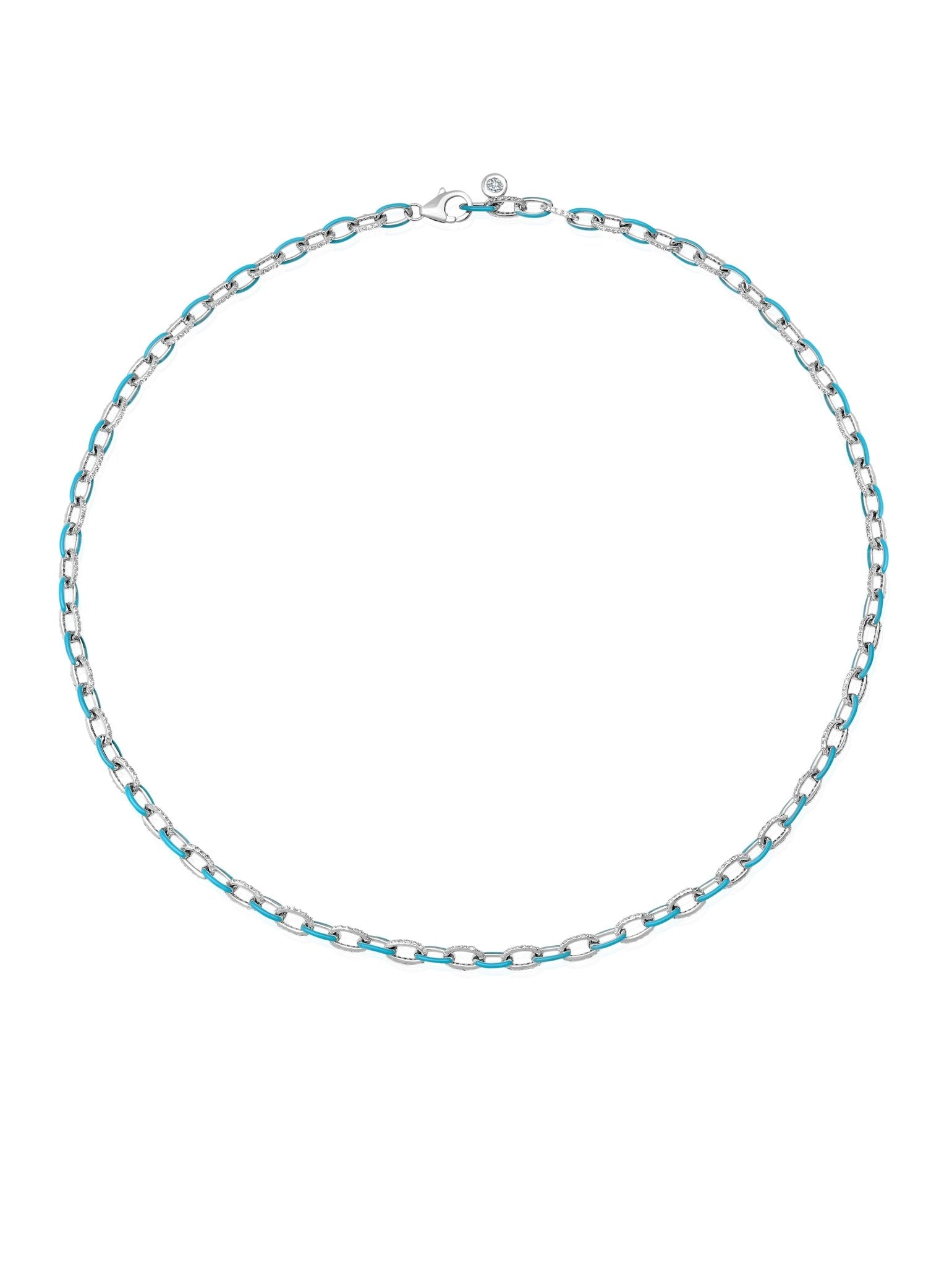 Teal Glaze Chain Link Necklace - CRISLU