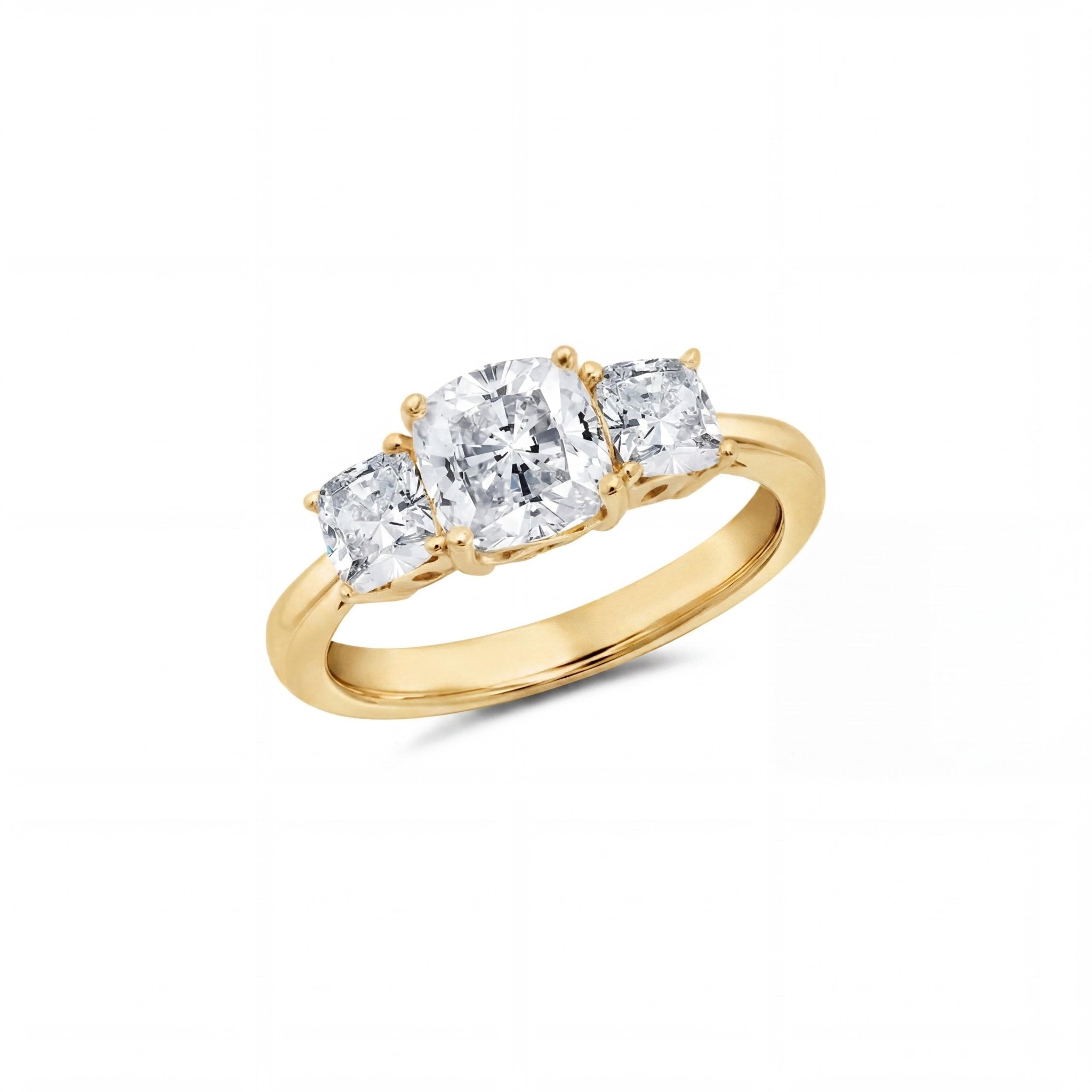 Three Stone Cushion Cut Ring - CRISLU