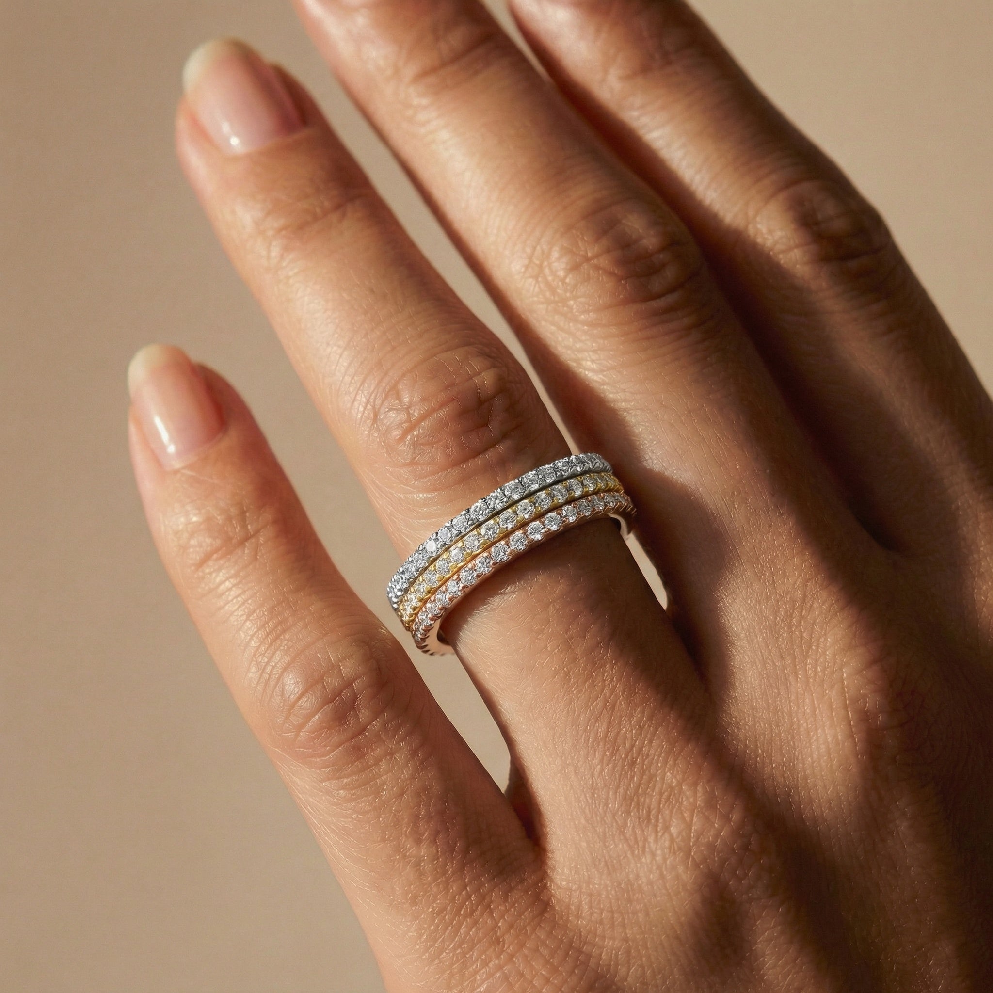 Tricolor 4mm Ring Stack - CRISLU