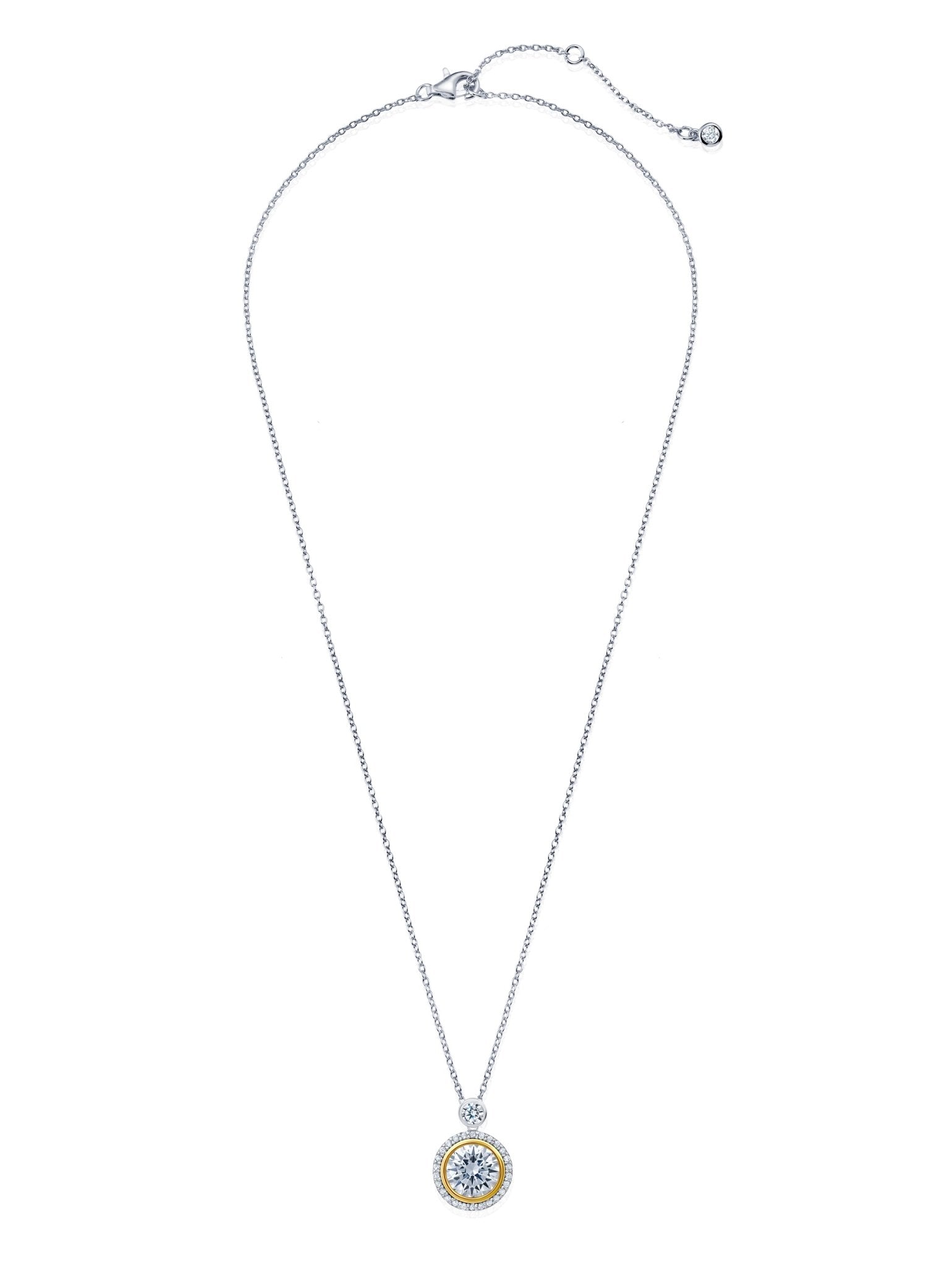 Two Tone Halo Necklace - CRISLU