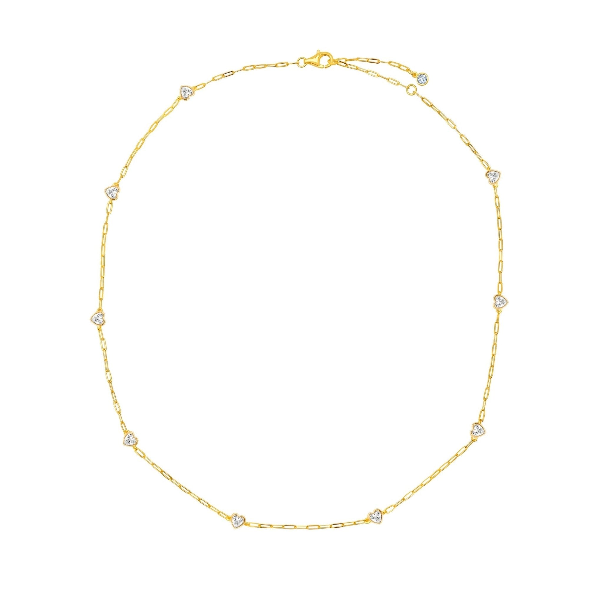 Valentines Station Necklace Finished in Gold - CRISLU