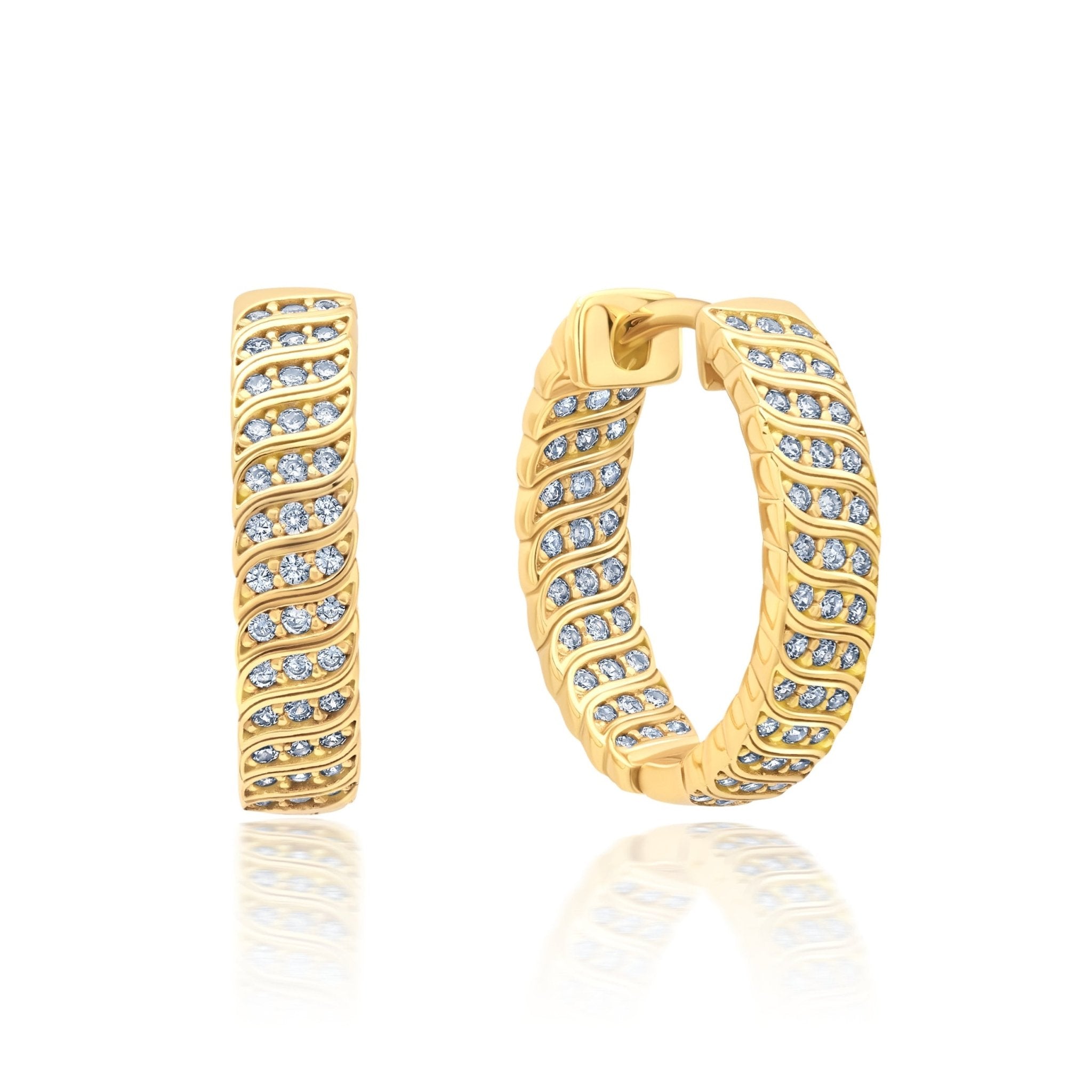 Wave Hoops in Gold - CRISLU