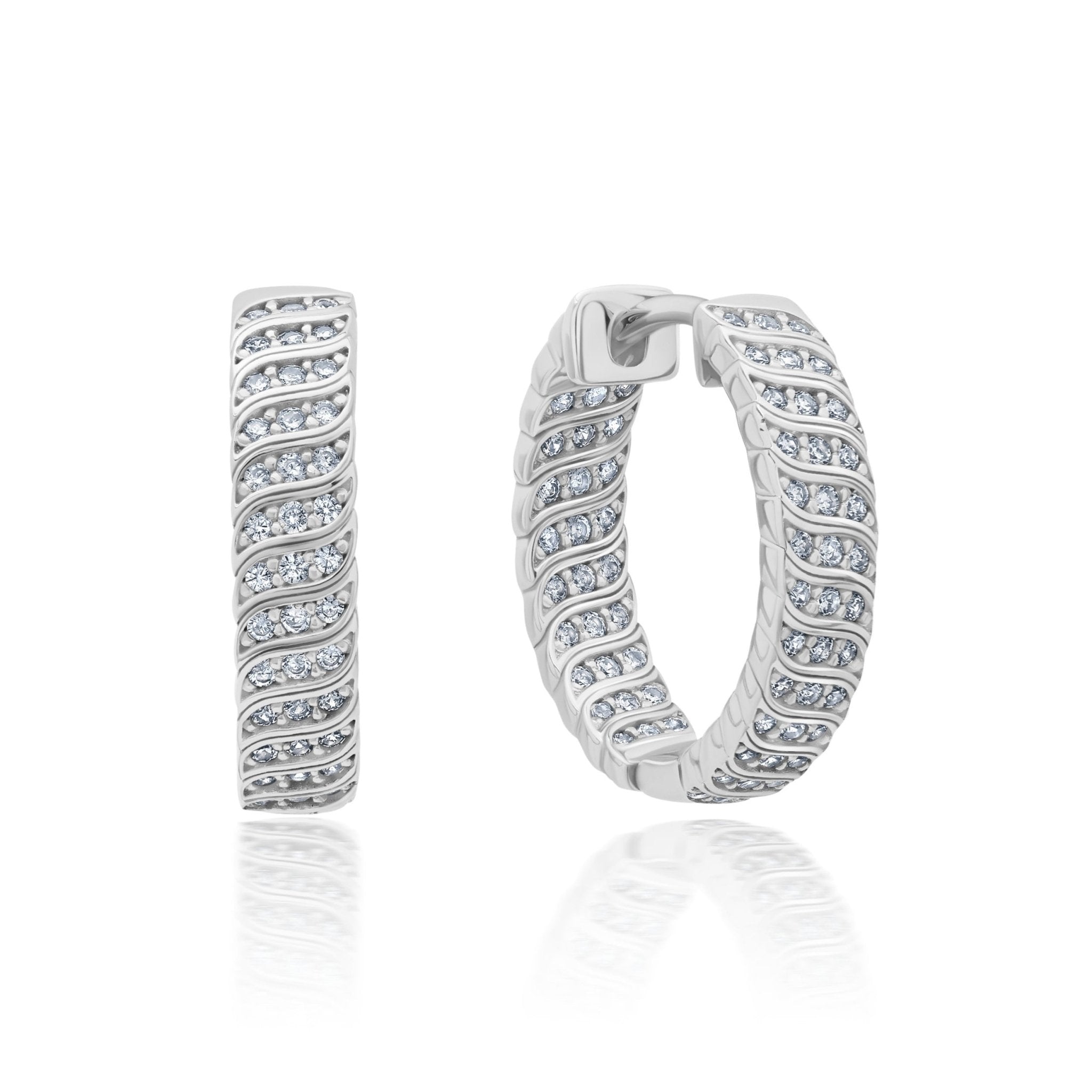 Wave Hoops in Platinum - CRISLU