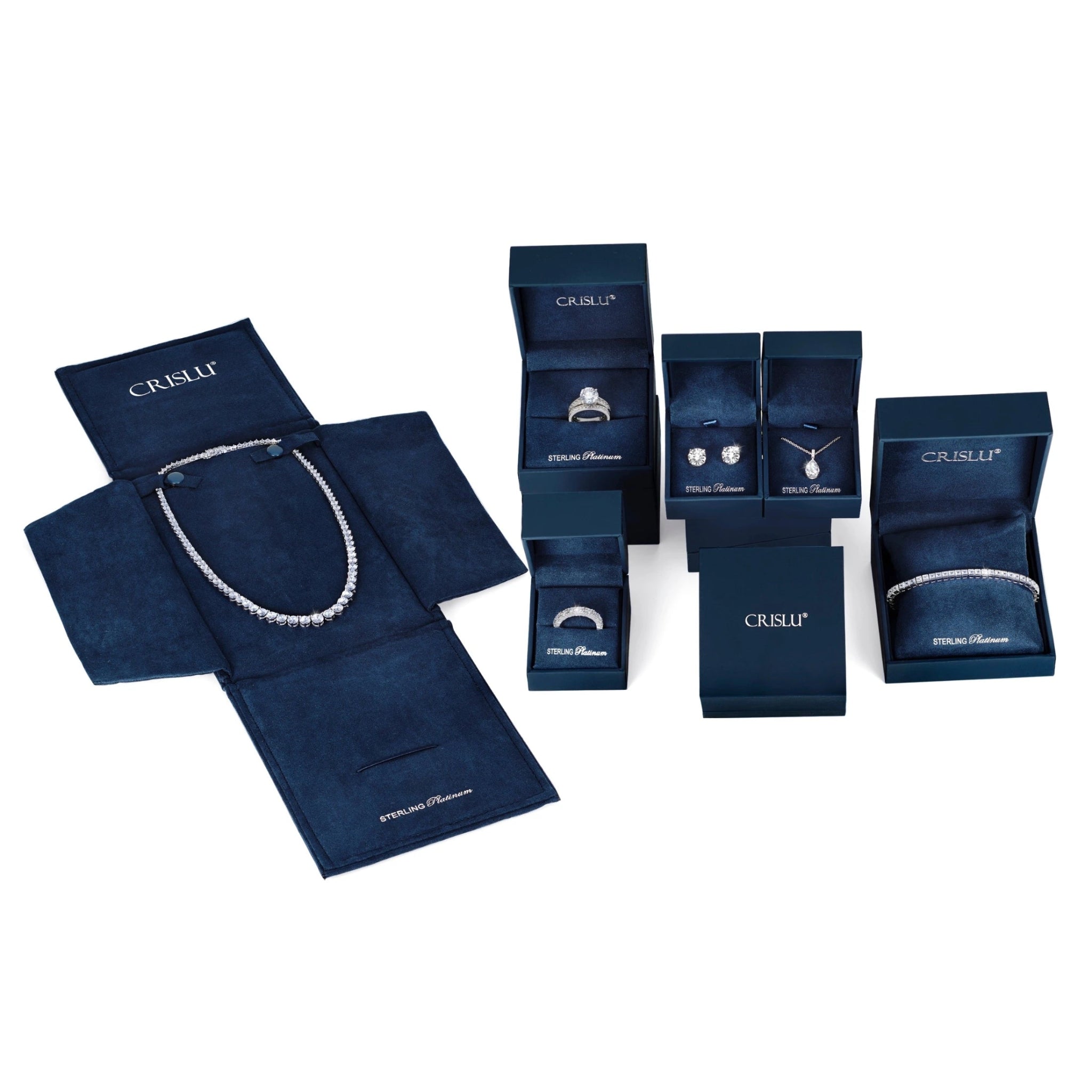 White & Gold Oval Pendant Necklace Finished in Gold - CRISLU