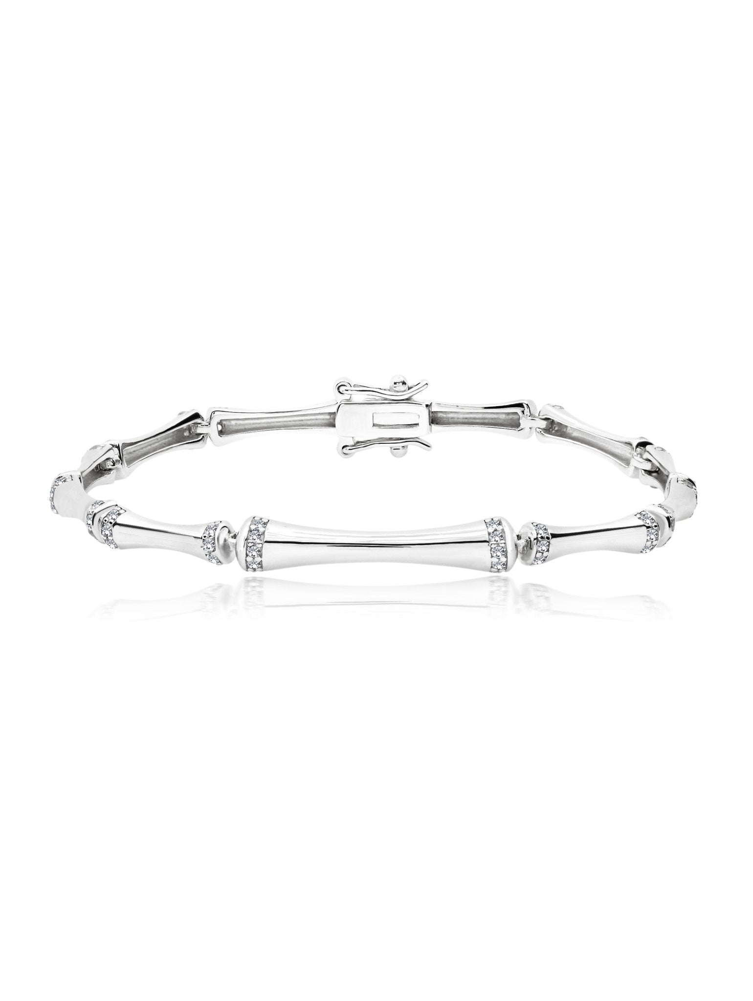 Bamboo Bracelet Finished in Pure Platinum CRISLU