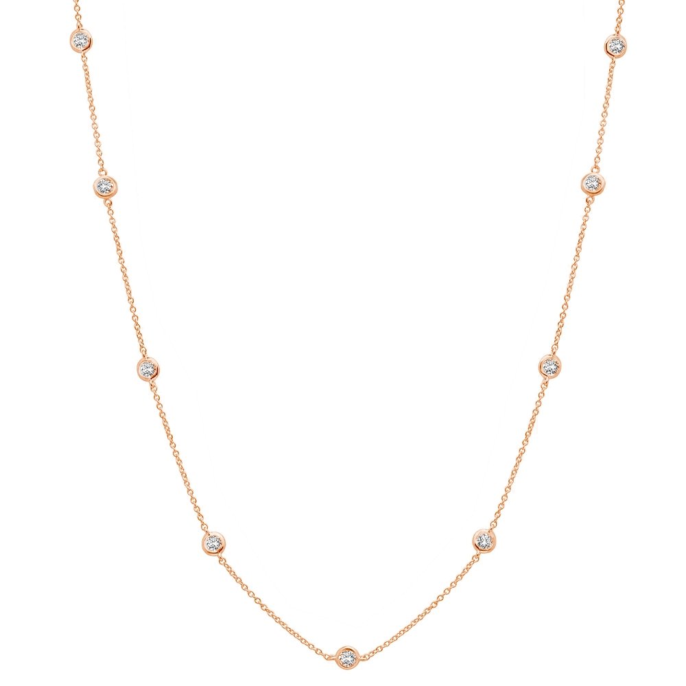Bezel 16" Necklace Finished in 18kt Rose Gold - 4mm - CRISLU