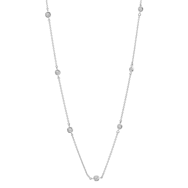 Bezel 16" Necklace Finished in Pure Platinum -2mm - CRISLU