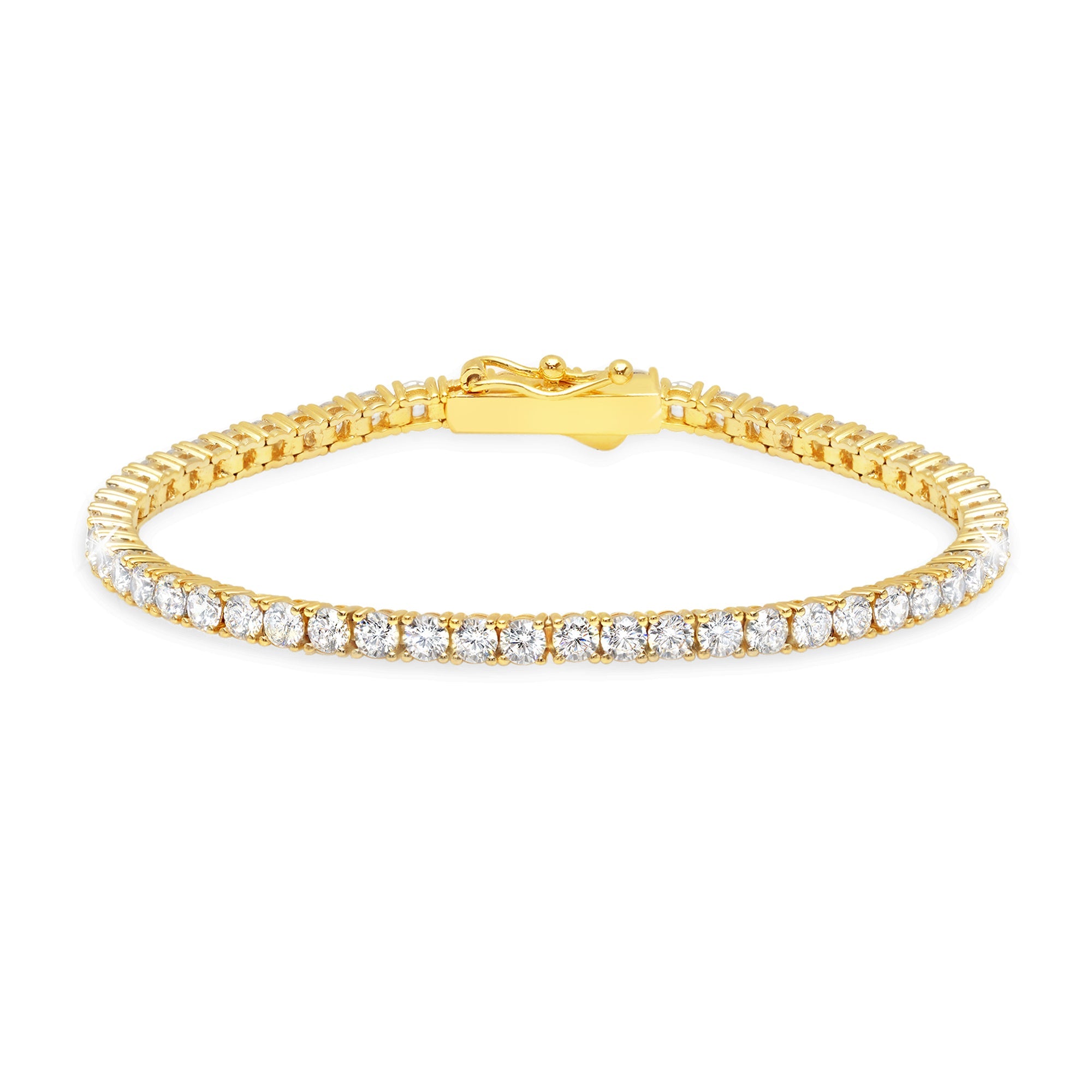 Brilliant Round Cut 3mm Tennis Anklet - CRISLU