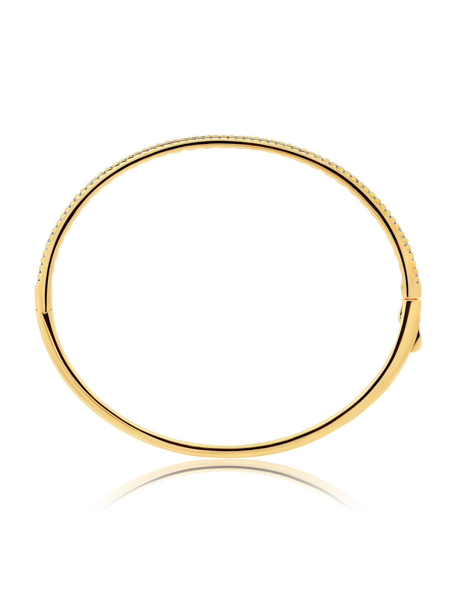 Brilliant Round Flush Set Eternity Bangle Bracelet - CRISLU